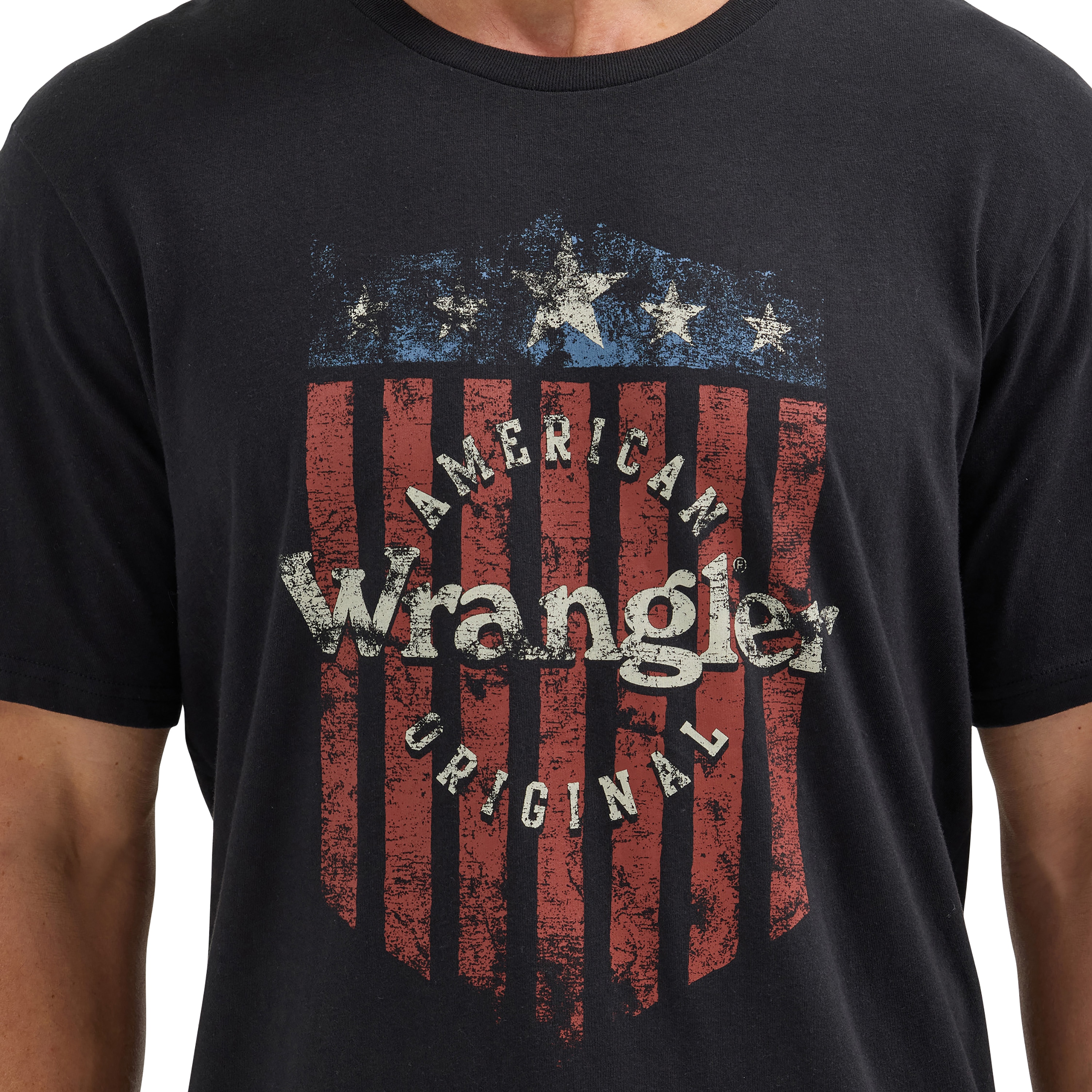 Playera de manga corta negra de punto para hombre Wrangler (Mediana) 112361697-M