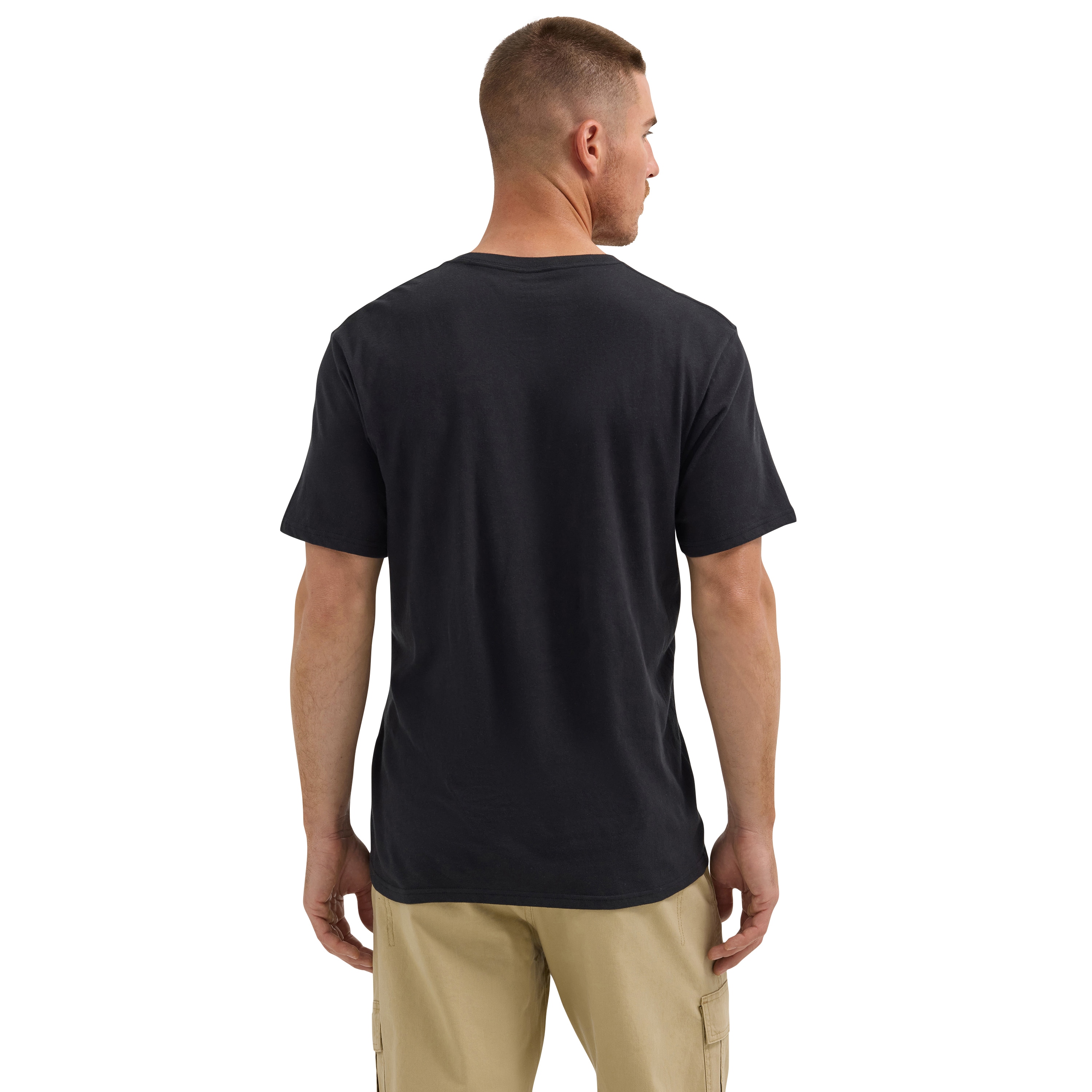 Playera de manga corta negra de punto para hombre Wrangler (Mediana) 112361697-M