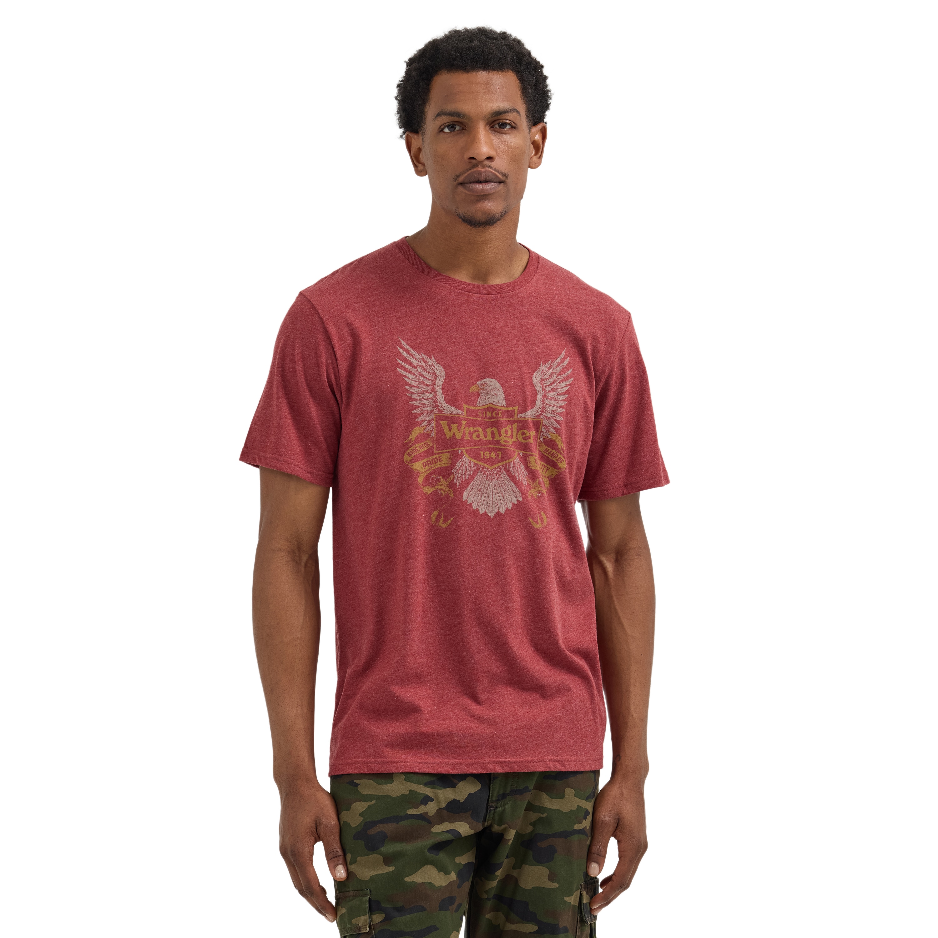 Playera de Manga Corta de Punto Roja para Hombre Wrangler (Talla Mediana) 112361694-M