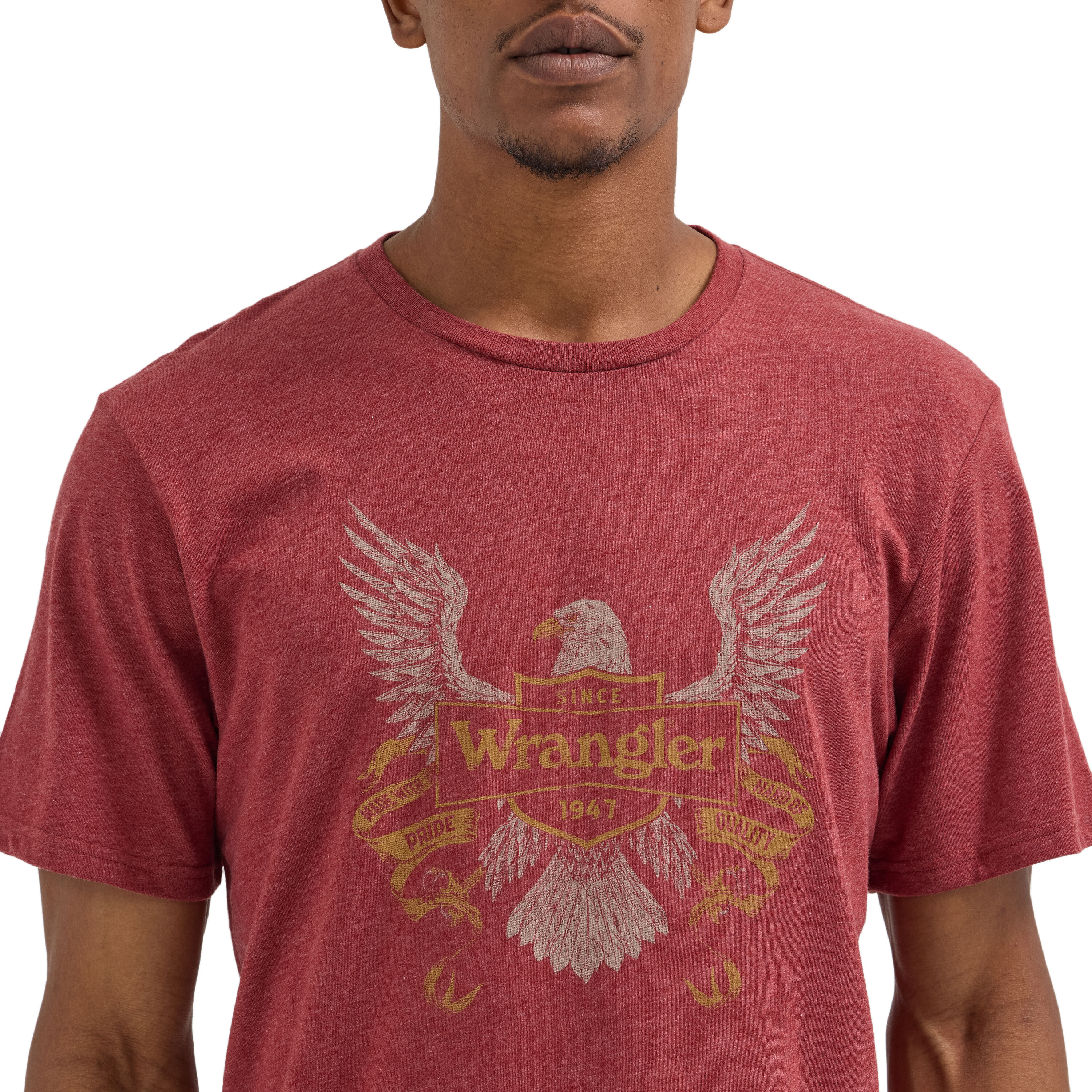 Playera de Manga Corta de Punto Roja para Hombre Wrangler (Talla Mediana) 112361694-M
