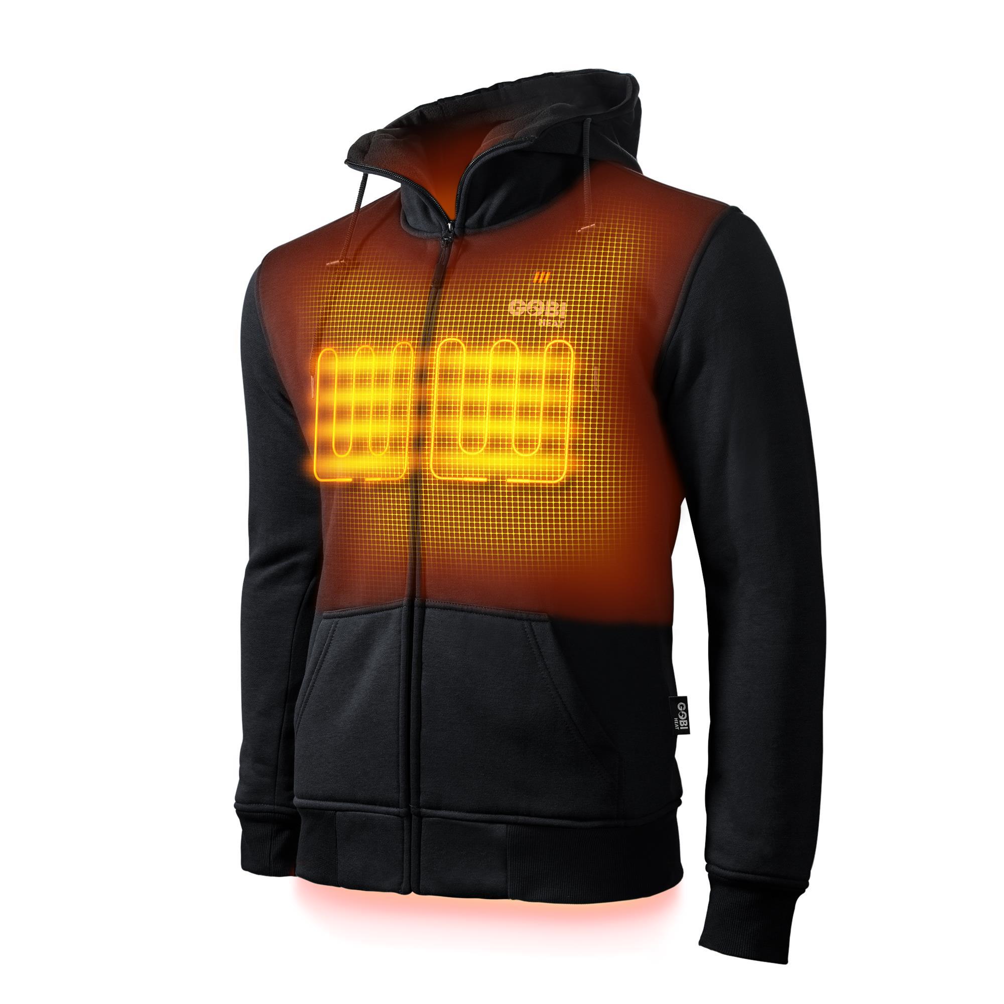 Sudadera térmica negra para hombre con calefacción (XL)