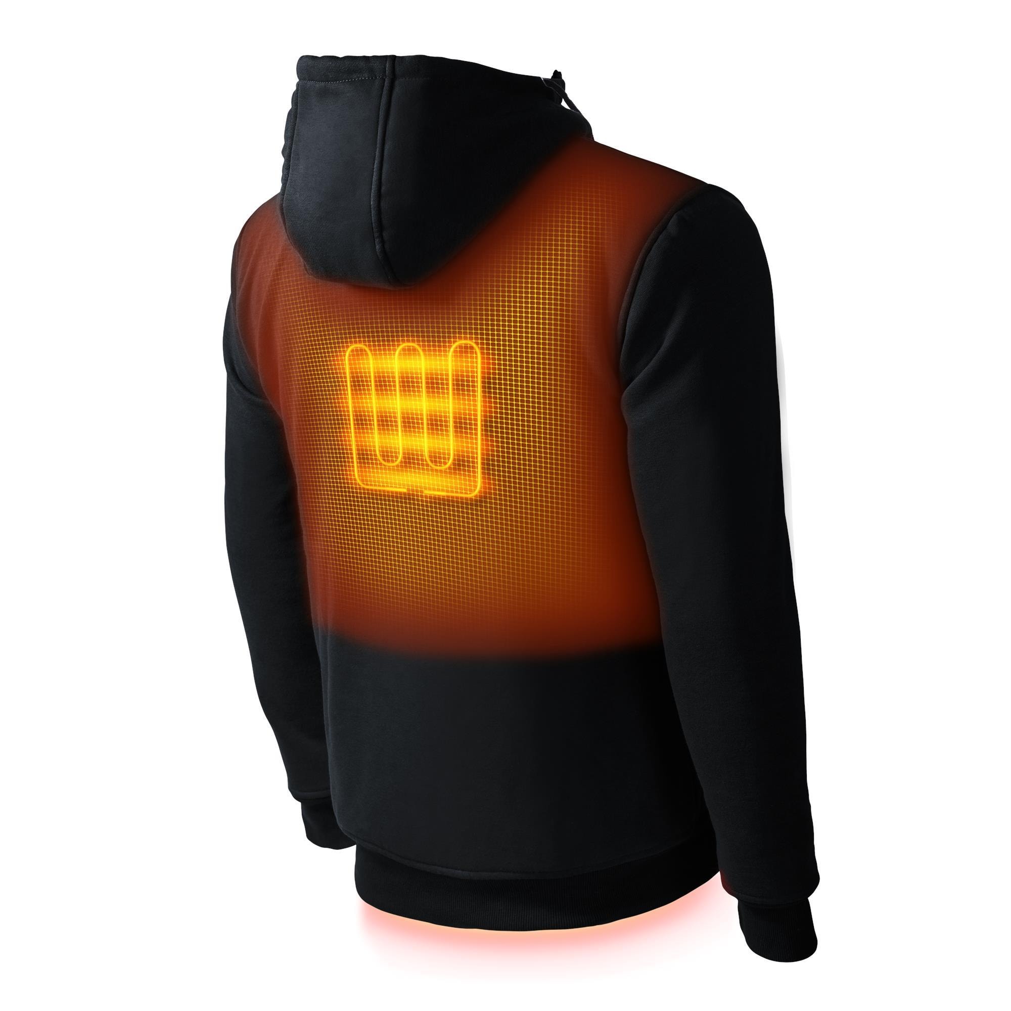 Sudadera térmica negra para hombre con calefacción (XL)