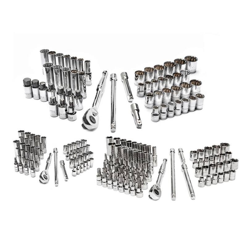 Set de herramientas mecánicas Husky de 1/4, 3/8 y 1/2 pulgadas, con unidad de impulso (172 piezas) - H172MTS432DCB