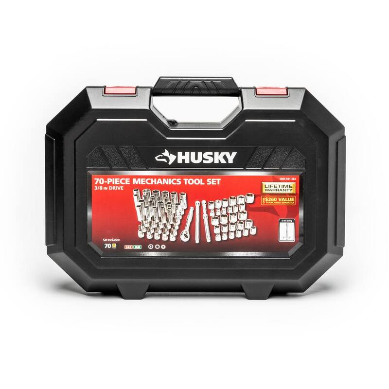 Set de herramientas mecánicas Husky de 1/4, 3/8 y 1/2 pulgadas, con unidad de impulso (172 piezas) - H172MTS432DCB