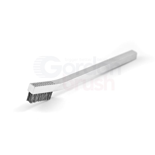 Cepillo de alambre para rayar Gordon Brush 3x11 de 0.008" de titanio con mango de aluminio - 33TIA