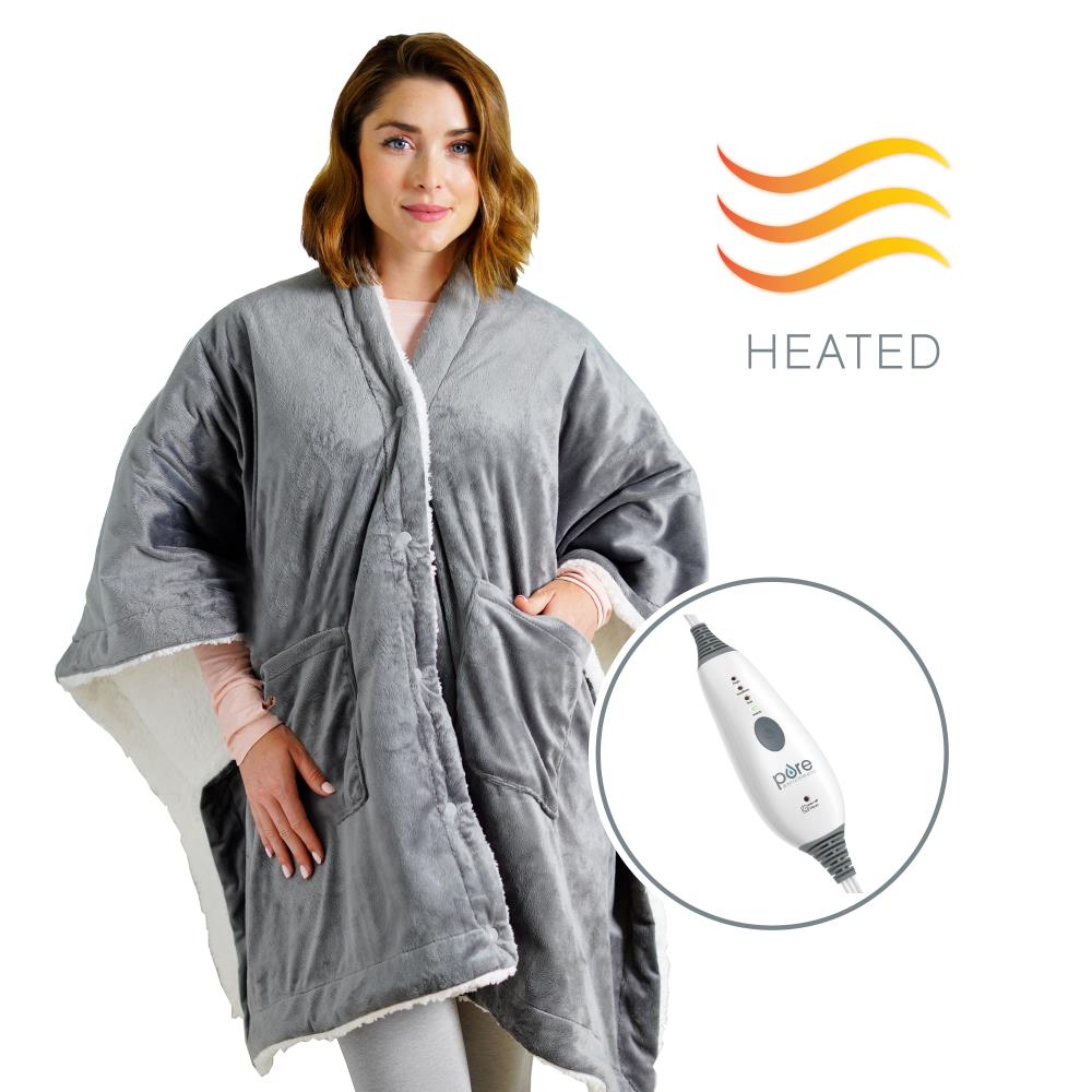 Chal calientito de manga 3/4 de lana gris unisex para adultos de Pure Enrichment (Talla única)
