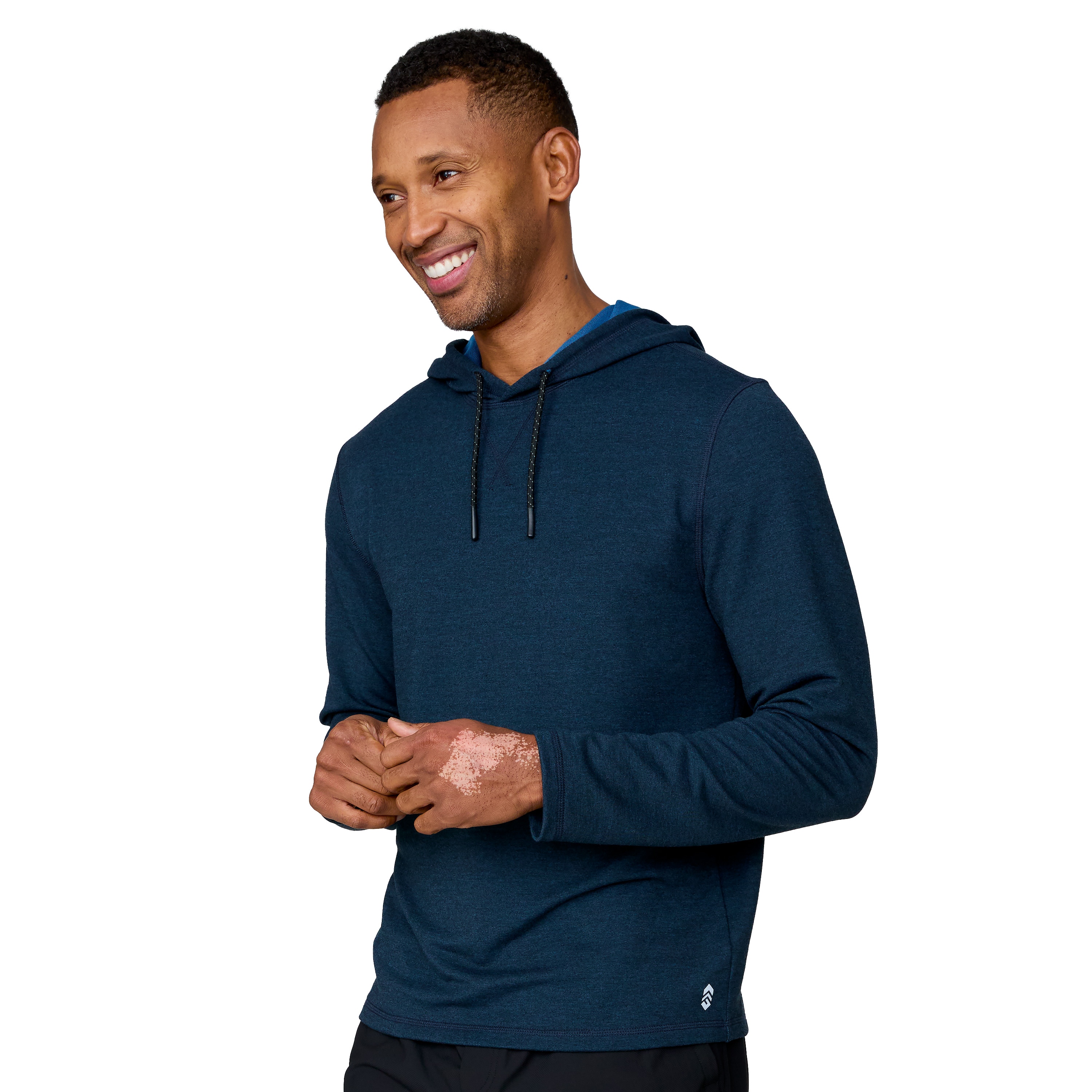 Sudadera sólida azul de manga larga para hombre de Free Country (Talla Grande)