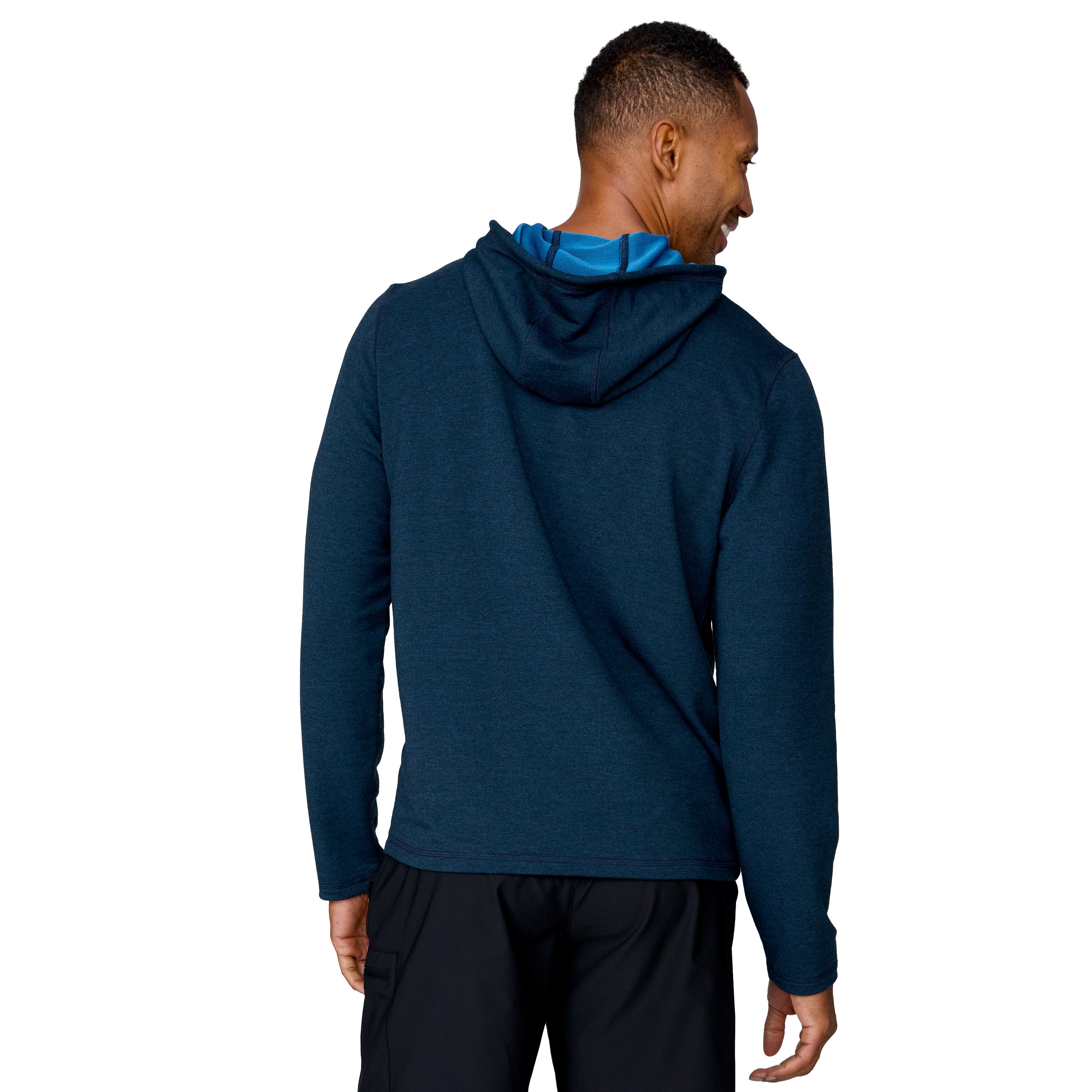 Sudadera sólida azul de manga larga para hombre de Free Country (Talla Grande)