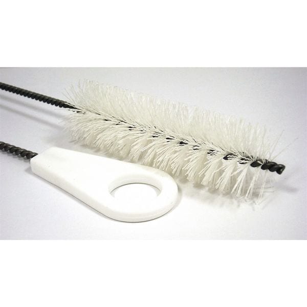Escobilla para tubos Tough Guy, mango de 13 pulgadas de largo, cepillo de 5 pulgadas de largo, color blanco, polipropileno, 18 pulgadas de largo en total - 2RVF9