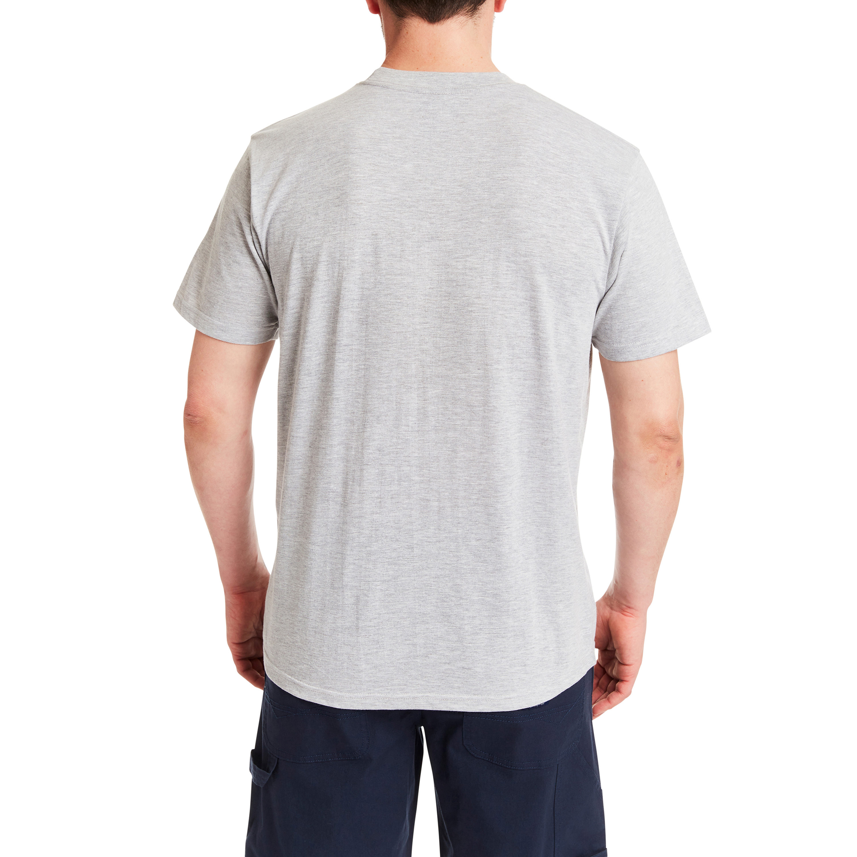 Playera lisa de punto gris de manga corta para hombre de Smith's Workwear (2XL) SM4666PK3-GRHTR-2XL