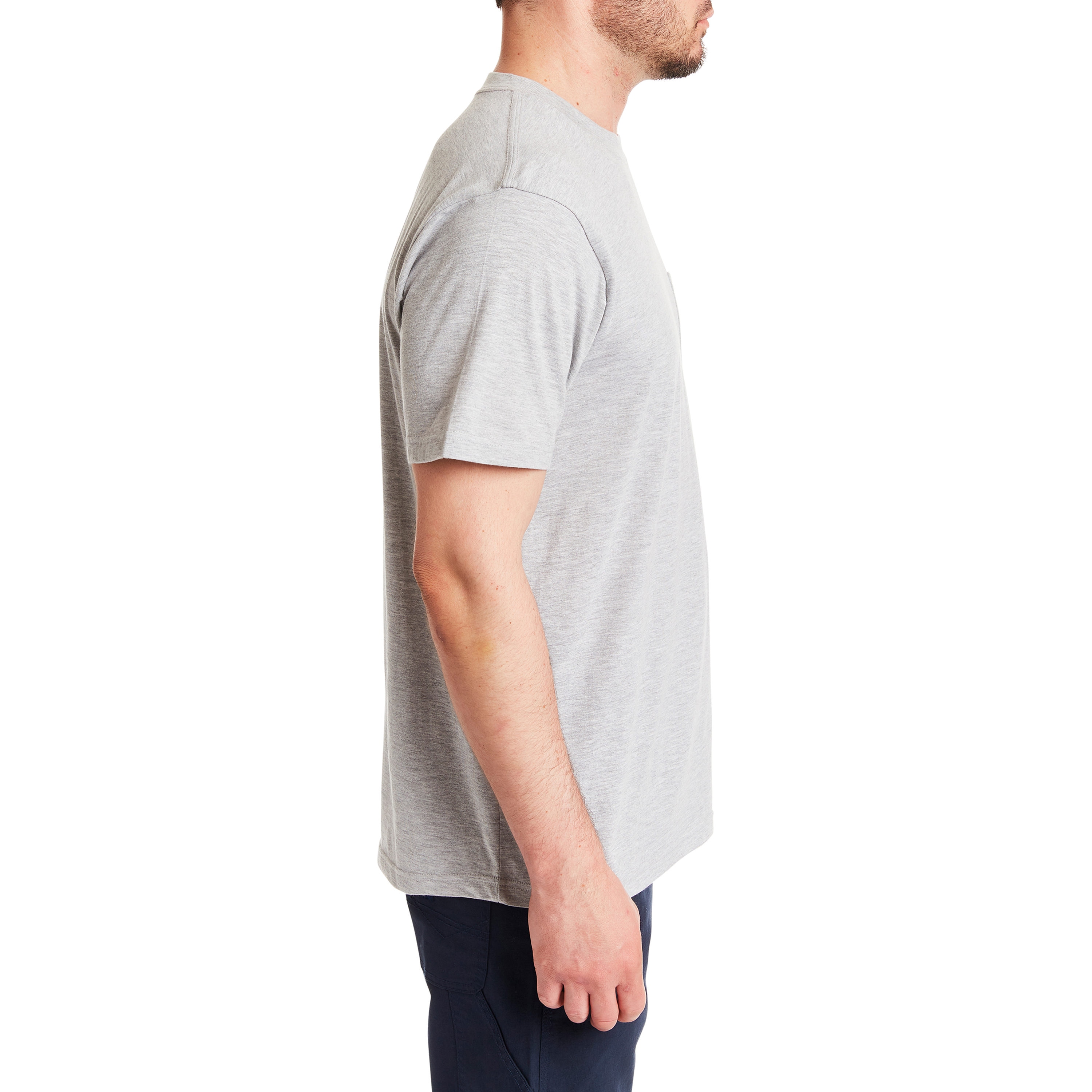 Playera lisa de punto gris de manga corta para hombre de Smith's Workwear (2XL) SM4666PK3-GRHTR-2XL