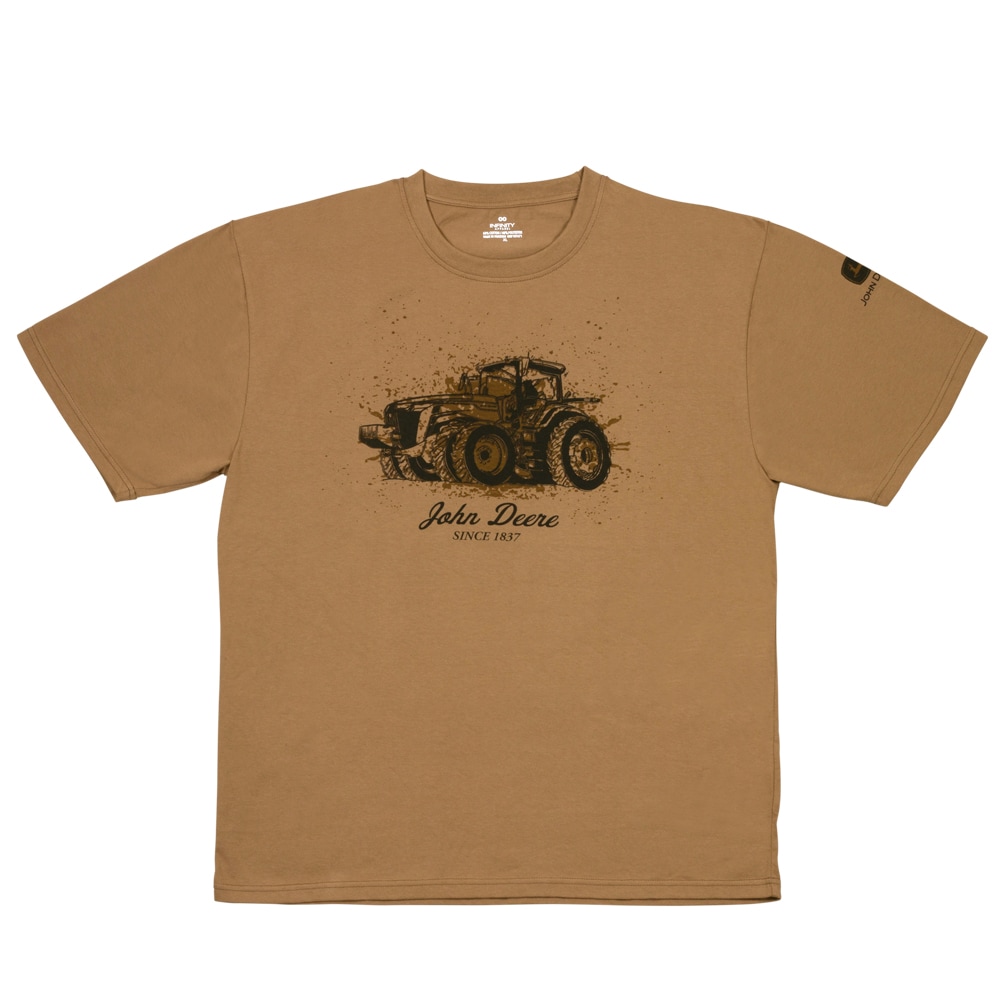 Playera de manga corta marrón de jersey para hombre John Deere (talla 3XL)