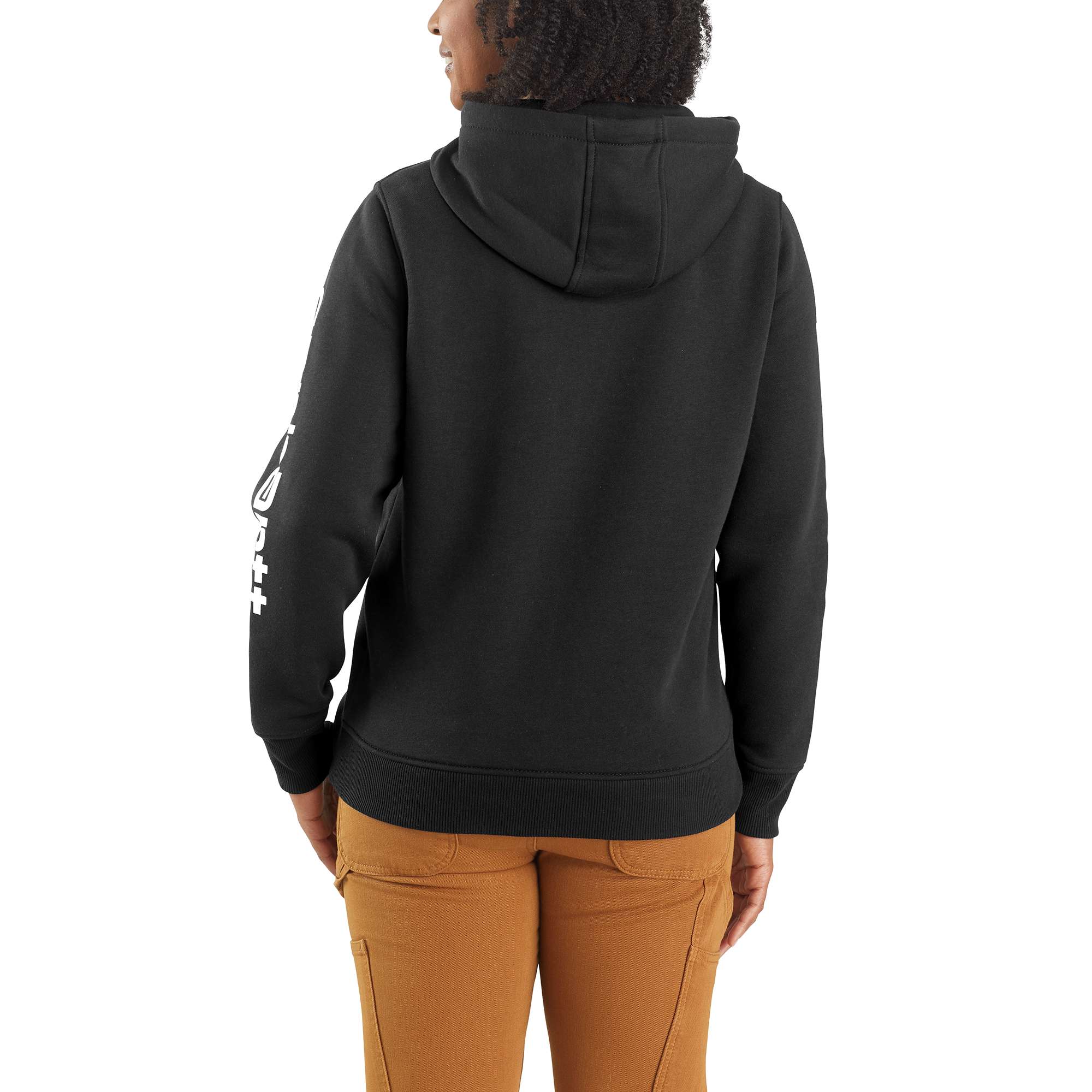 Sudadera con capucha de manga larga de punto negro para mujer de Carhartt (Talla Mediana) 102791-001MREG