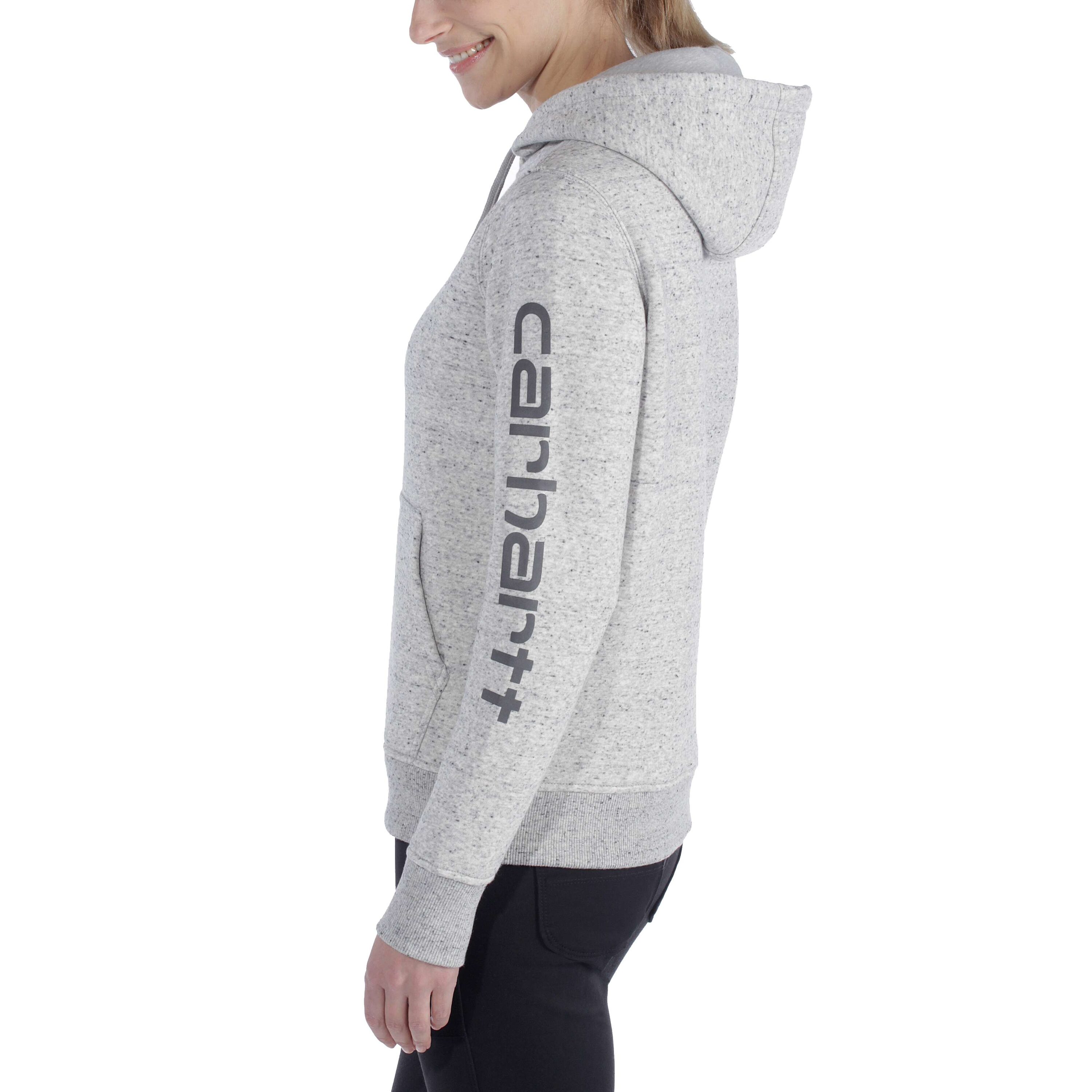 Sudadera con capucha de manga larga de punto gris para mujer de Carhartt (Talla Mediana)