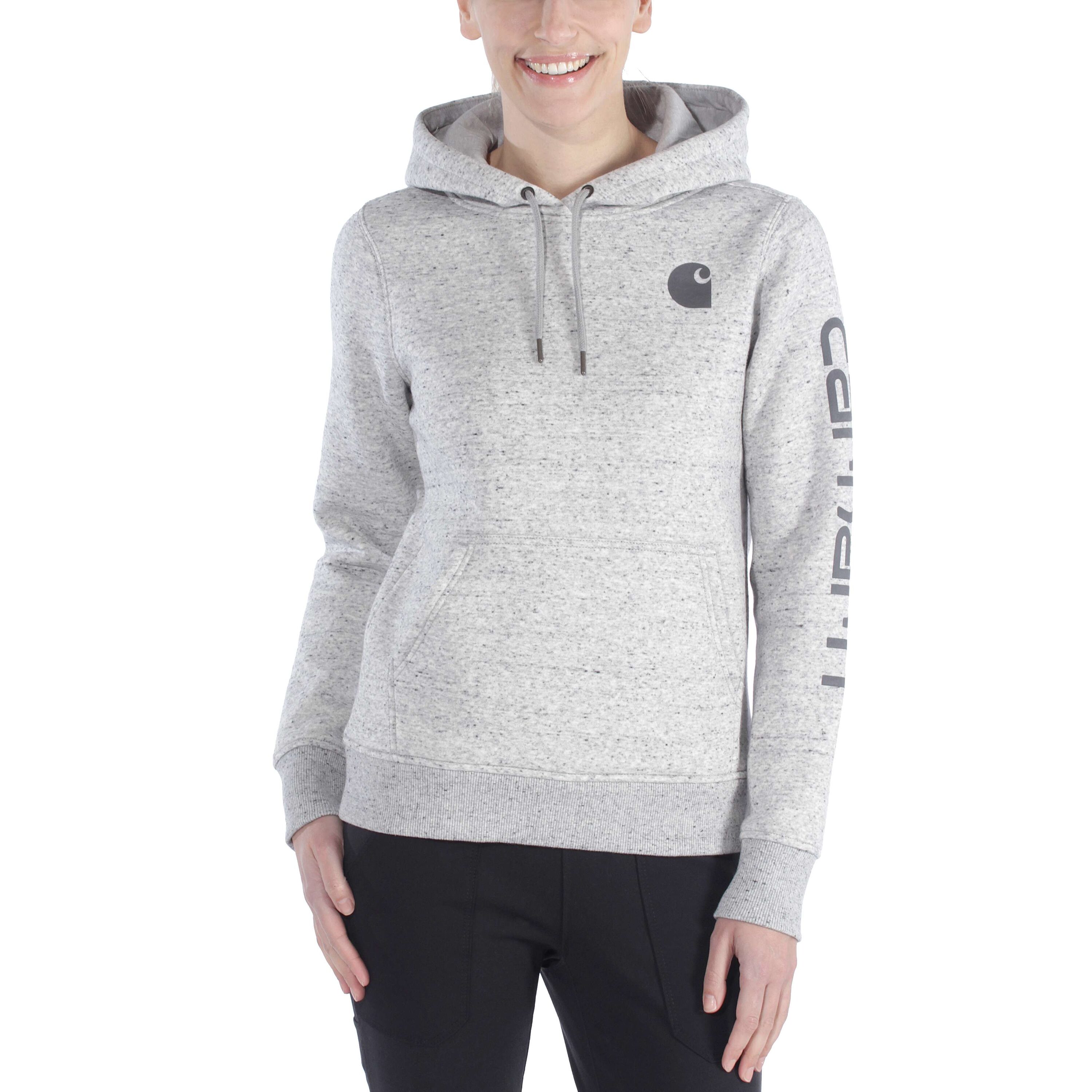 Sudadera con capucha de manga larga de punto gris para mujer de Carhartt (Talla Mediana)