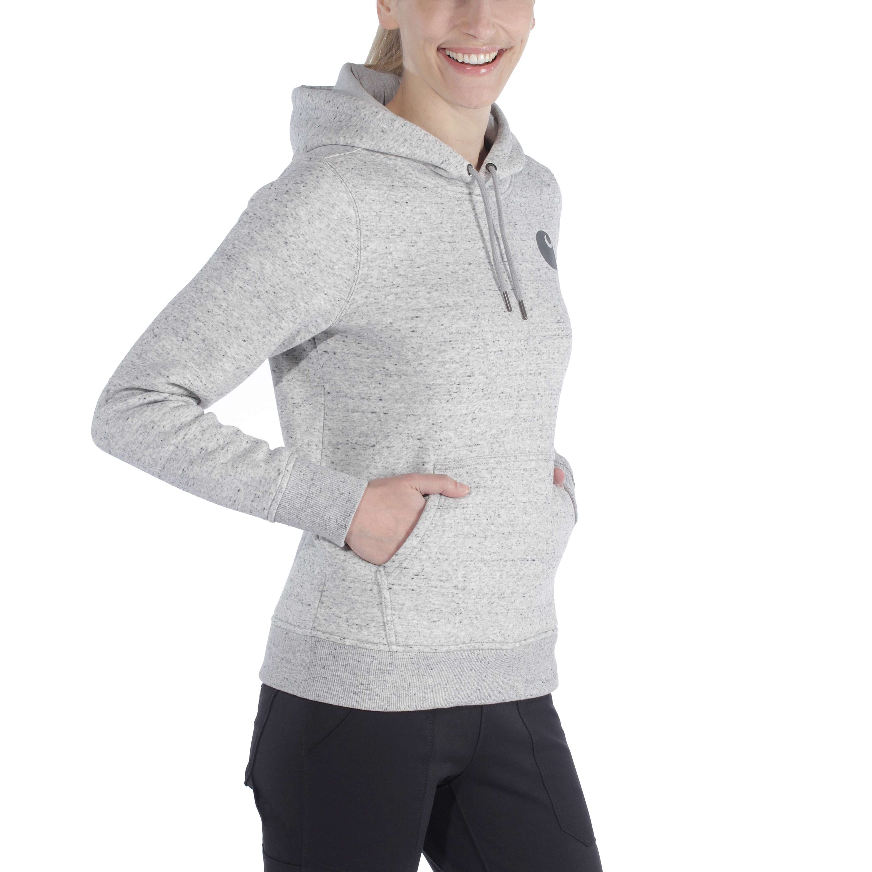 Sudadera con capucha de manga larga de punto gris para mujer de Carhartt (Talla Mediana)