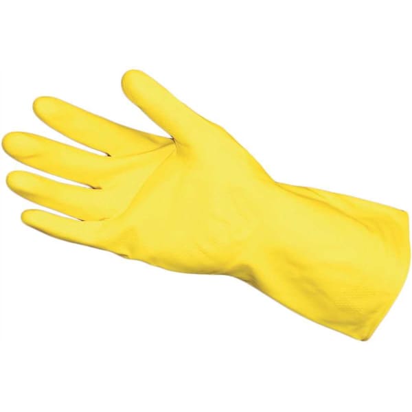 Guantes de látex ProGuard Heavyweight medianos amarillos forrados con felpa - 8440M-90