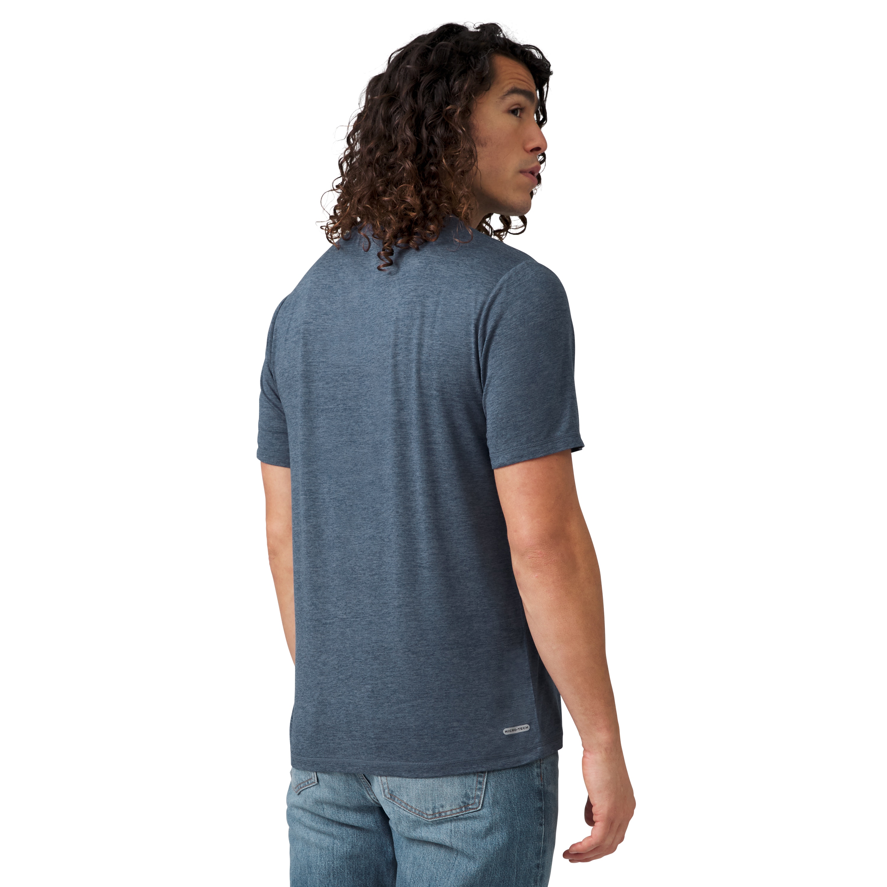 Playera básica de manga corta para hombre en color azul de Free Country (XL)