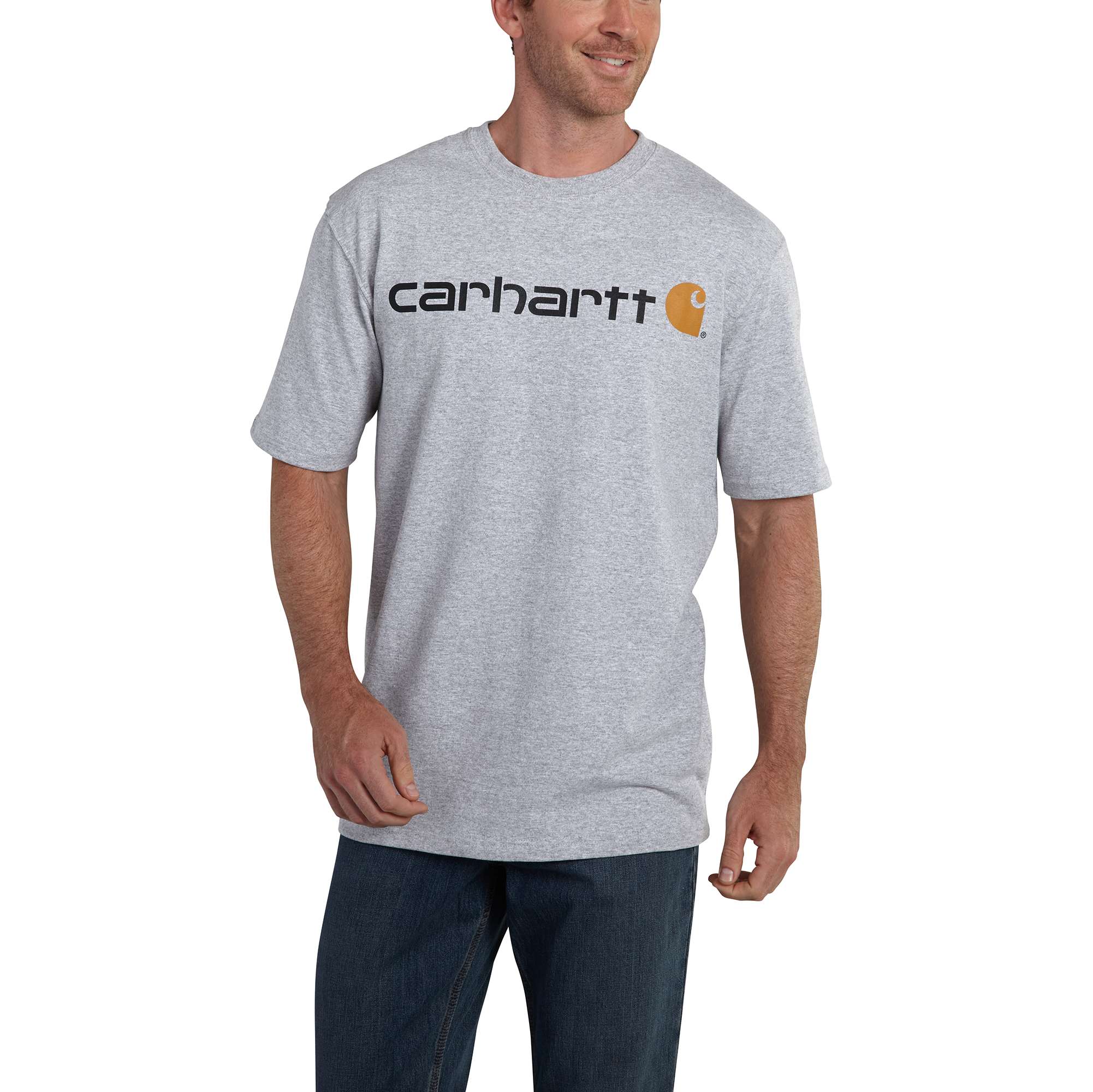 Playera gráfica de manga corta en punto gris para hombre de Carhartt (talla mediana)