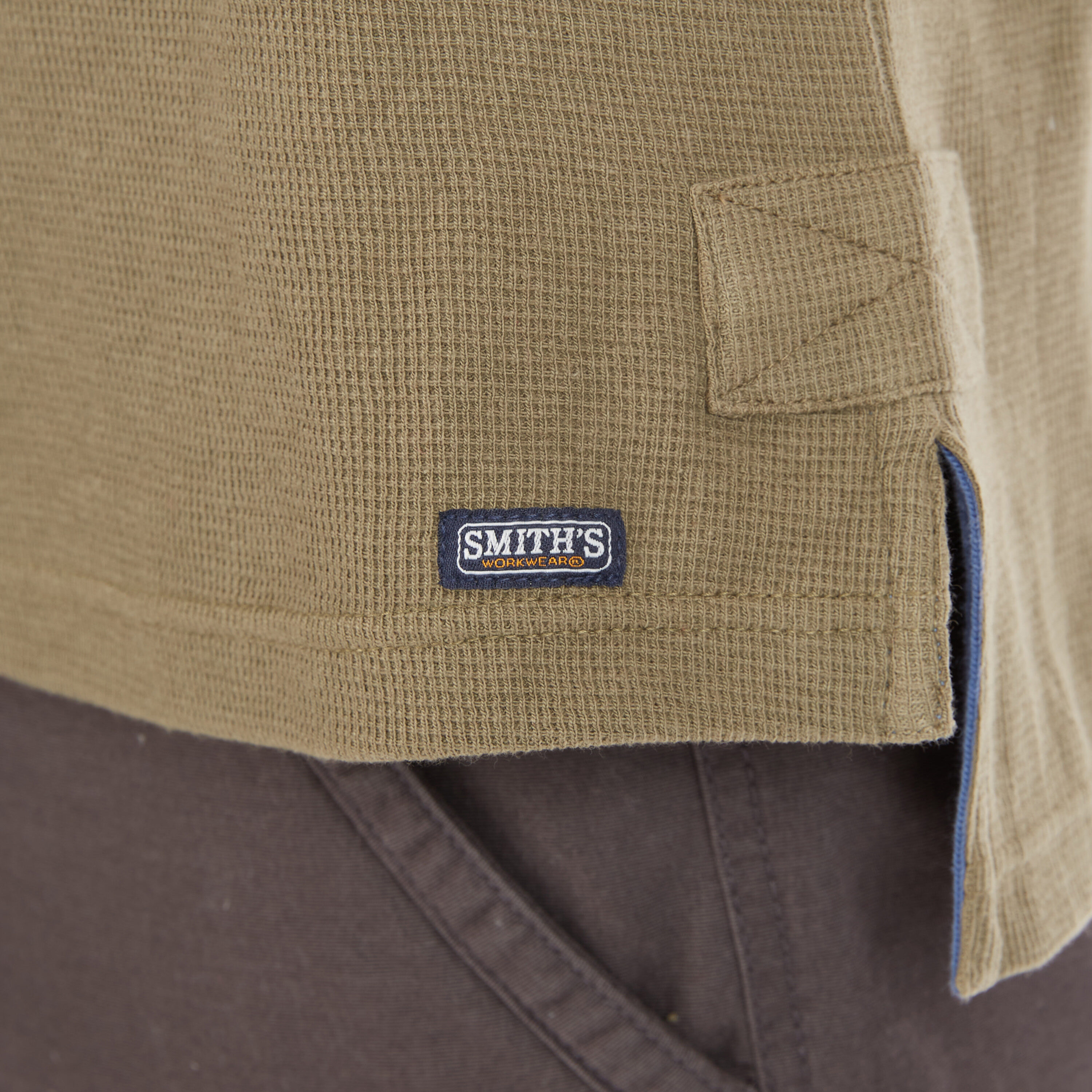 Playera de manga larga verde de punto para hombre de Smith's Workwear (talla mediana)