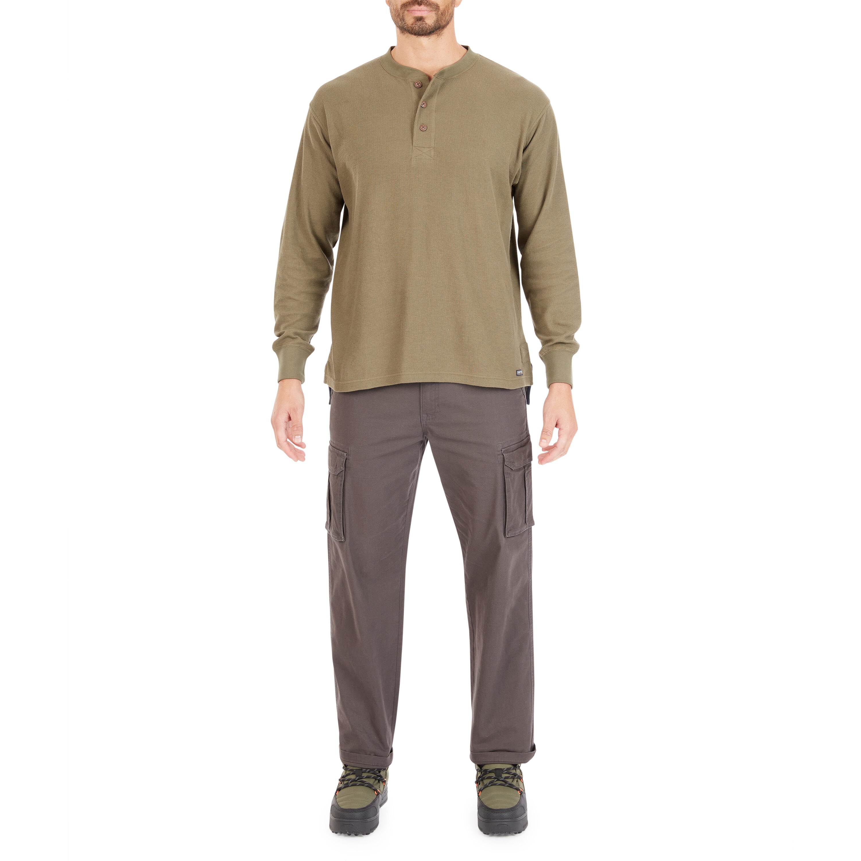 Playera de manga larga verde de punto para hombre de Smith's Workwear (talla mediana)