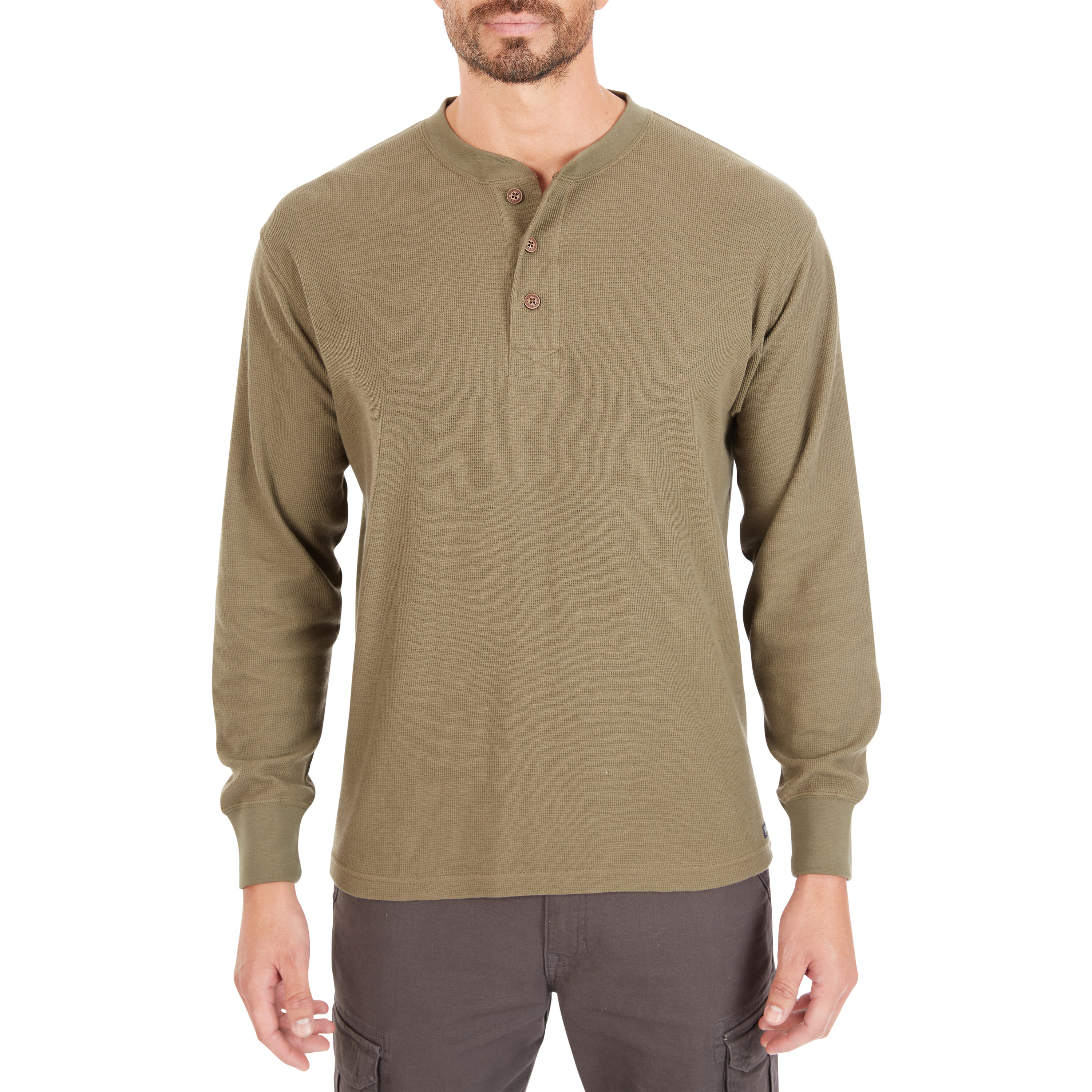 Playera de manga larga verde de punto para hombre de Smith's Workwear (talla mediana)