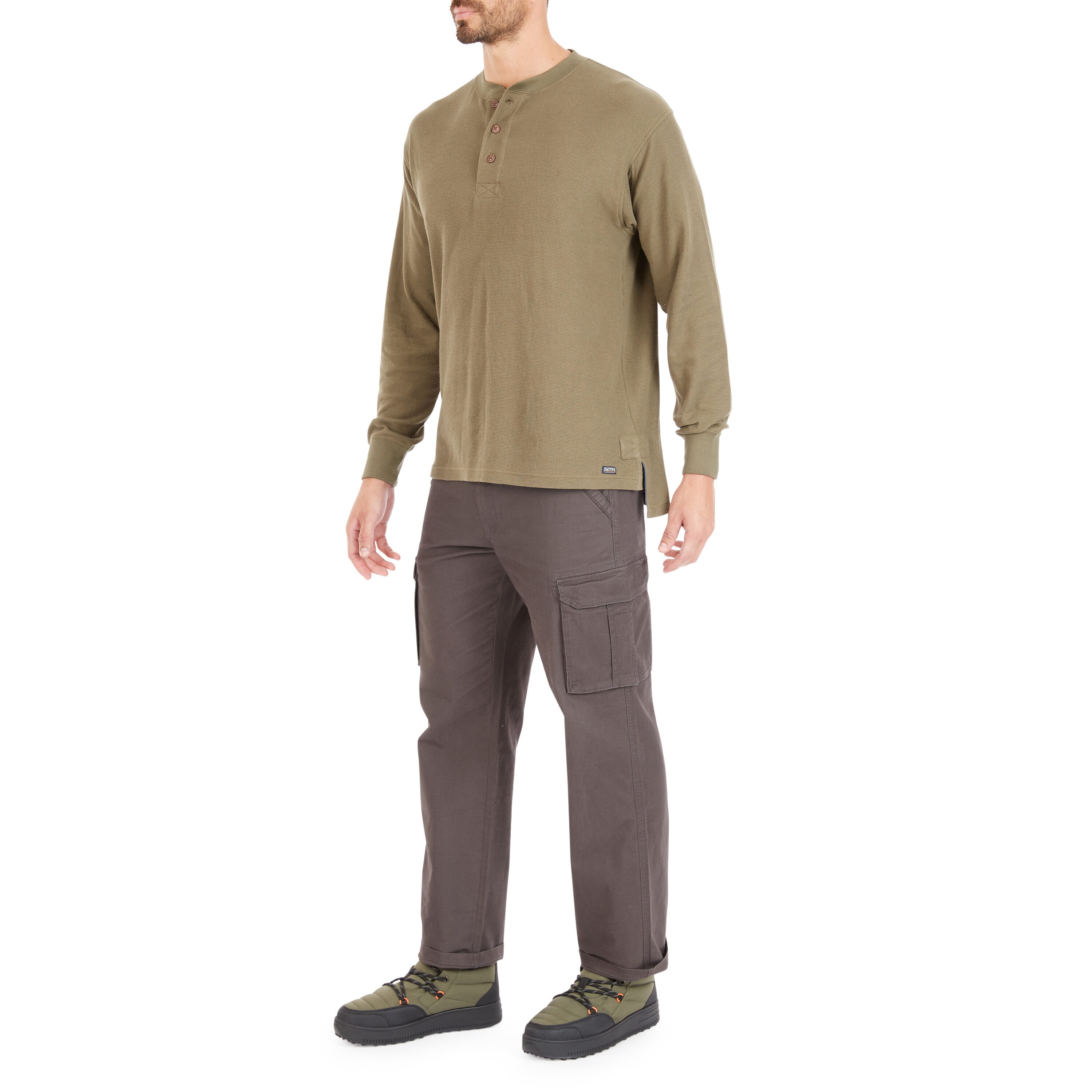 Playera de manga larga verde de punto para hombre de Smith's Workwear (talla mediana)