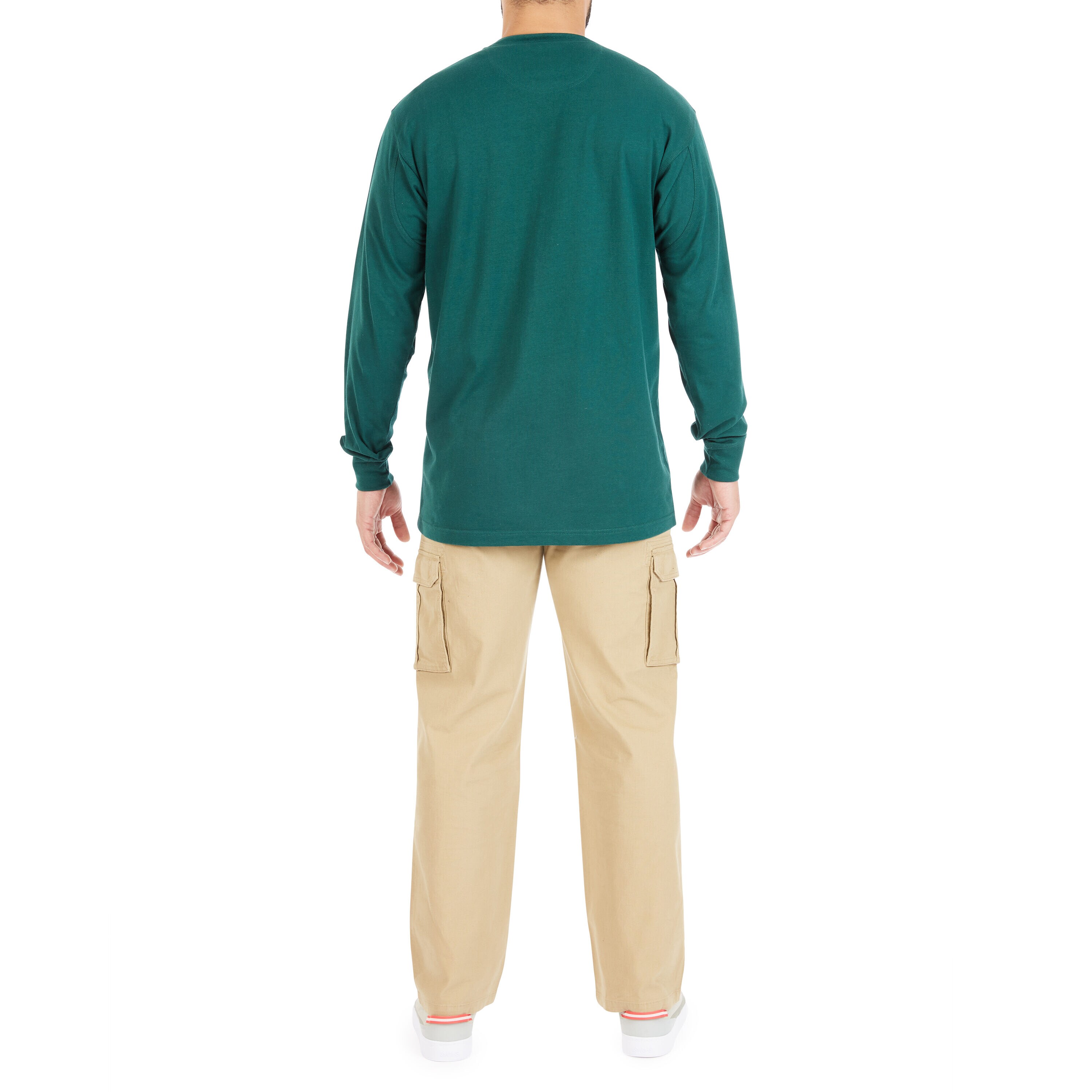 Playera de manga larga en punto verde para hombre de Smith's Workwear (XL)