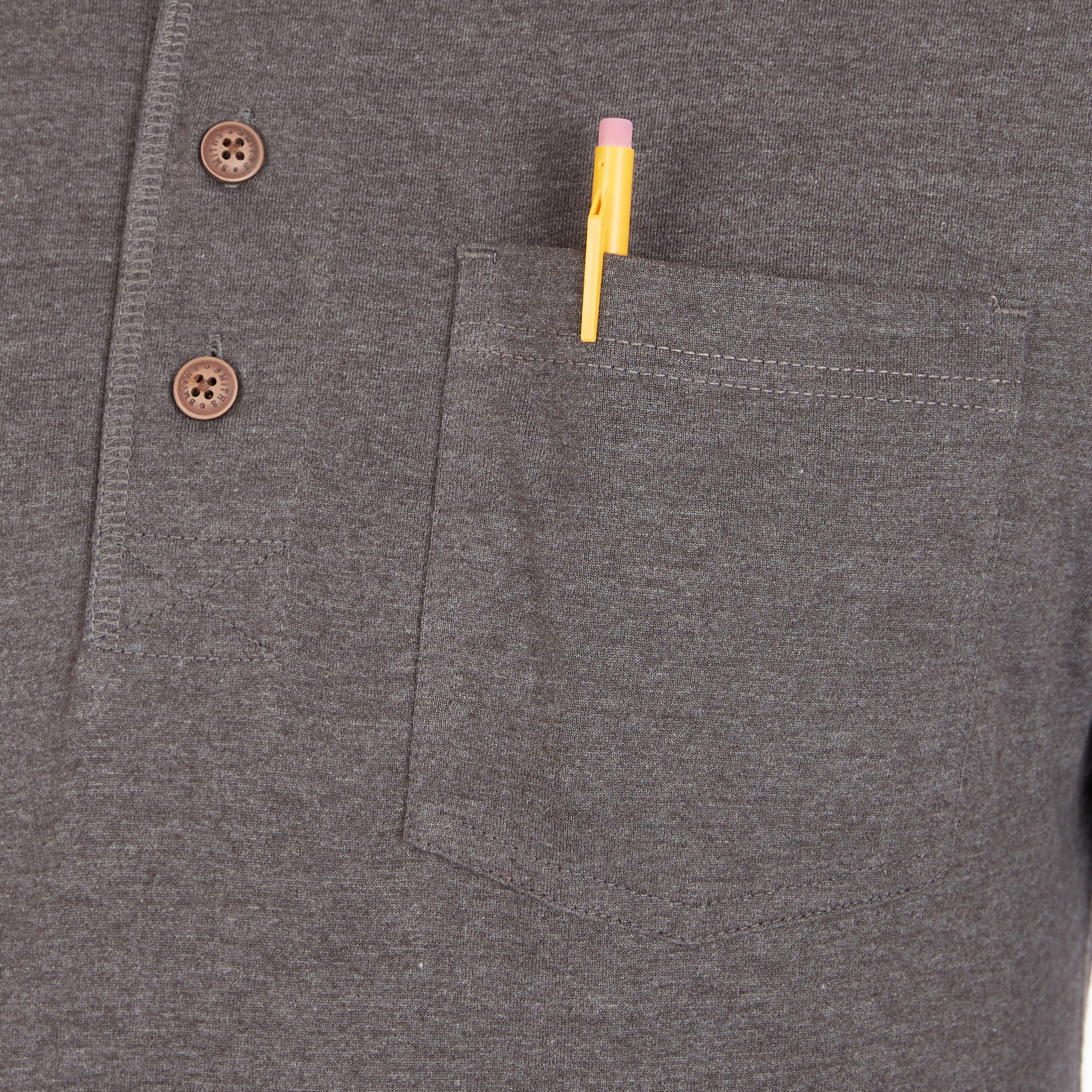 Playera Henley de manga larga de punto gris para hombre de Smith's Workwear (XL)