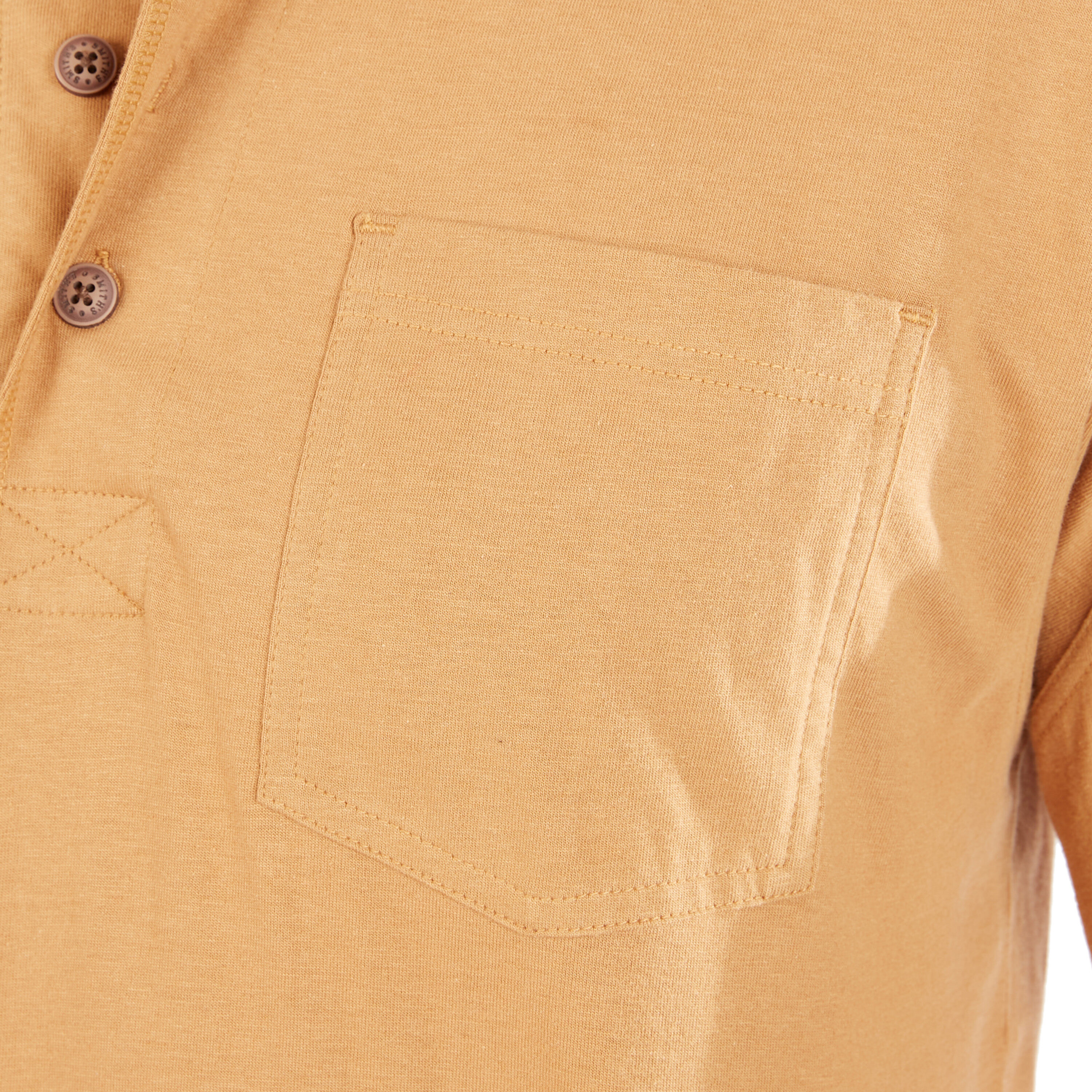 Playera de manga larga estilo Henley en color café para hombre de Smith's Workwear (XL)