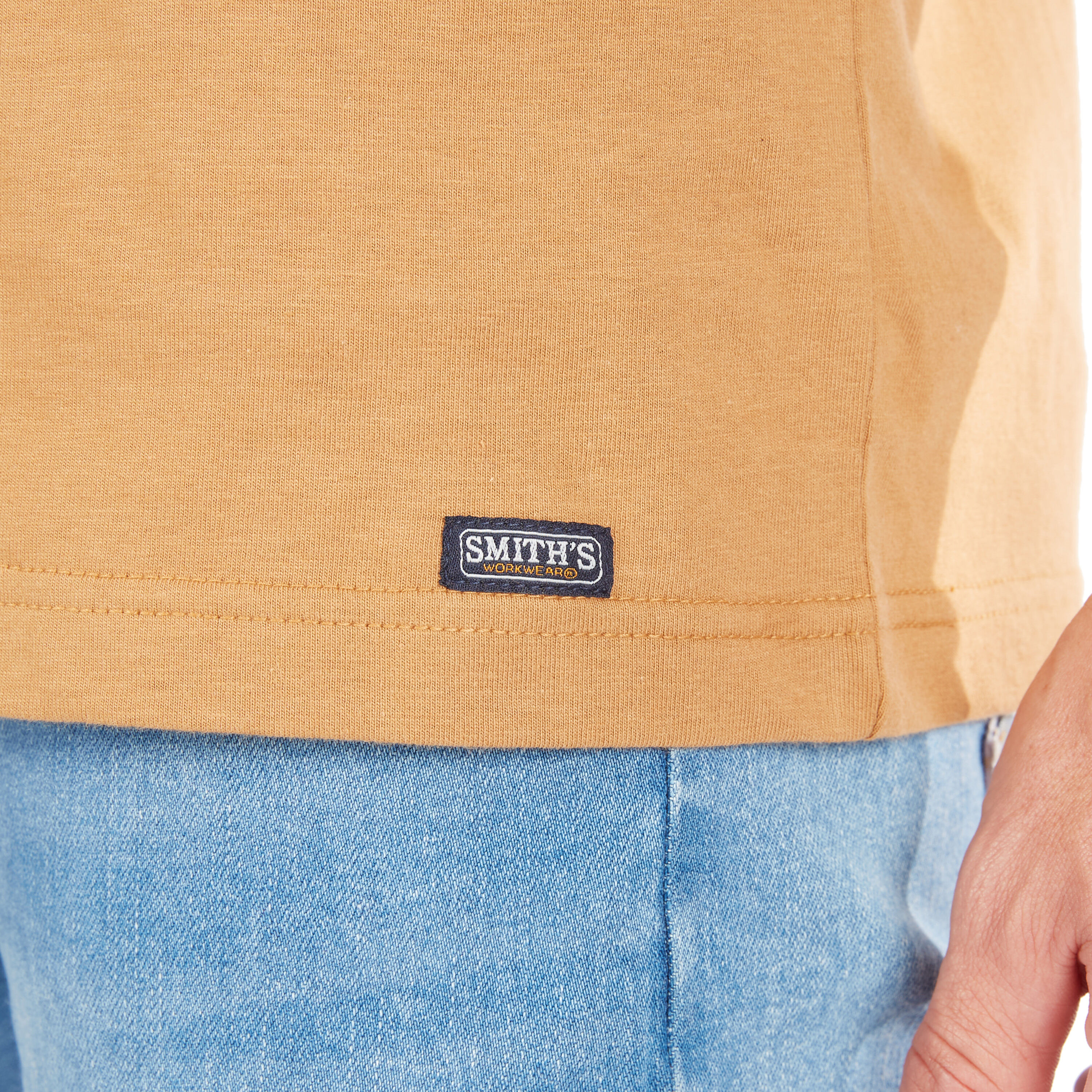 Playera de manga larga estilo Henley en color café para hombre de Smith's Workwear (XL)