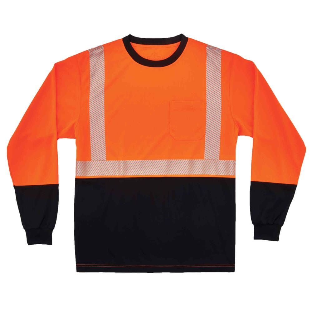 Playera de manga larga para hombre naranja dos tonos GloWear (2XL)