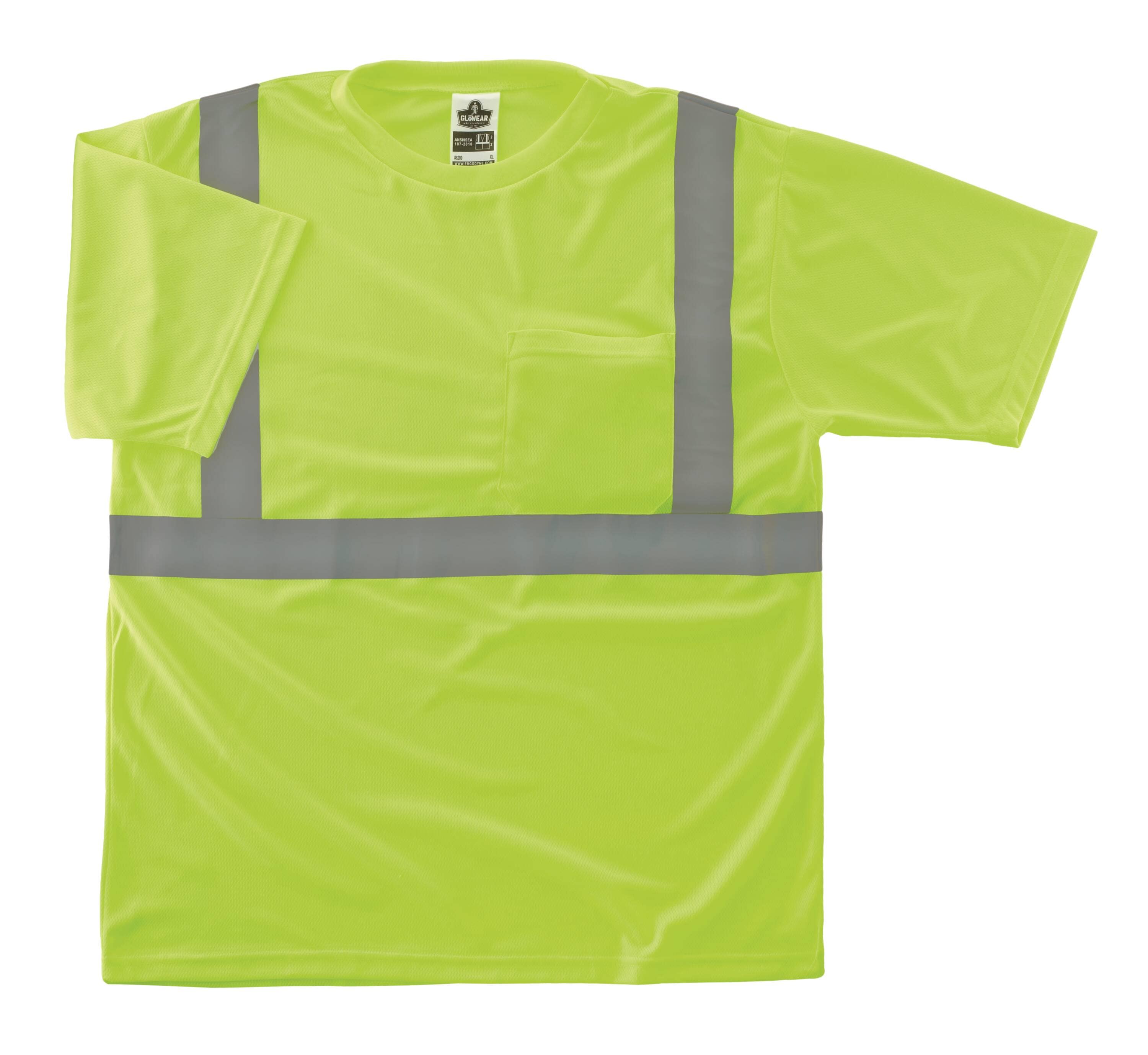 Playera a rayas amarilla de manga corta unisex para adulto de Ergodyne (Talla grande) 21534CC