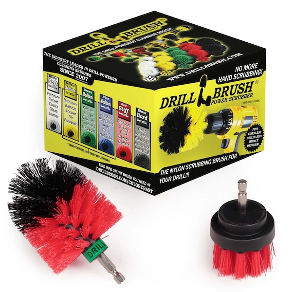 Suministros de limpieza Drillbrush - Exterior - Jardín - Patio - Cepillo para cubiertas - Mini - R-S-2M-QC-DB