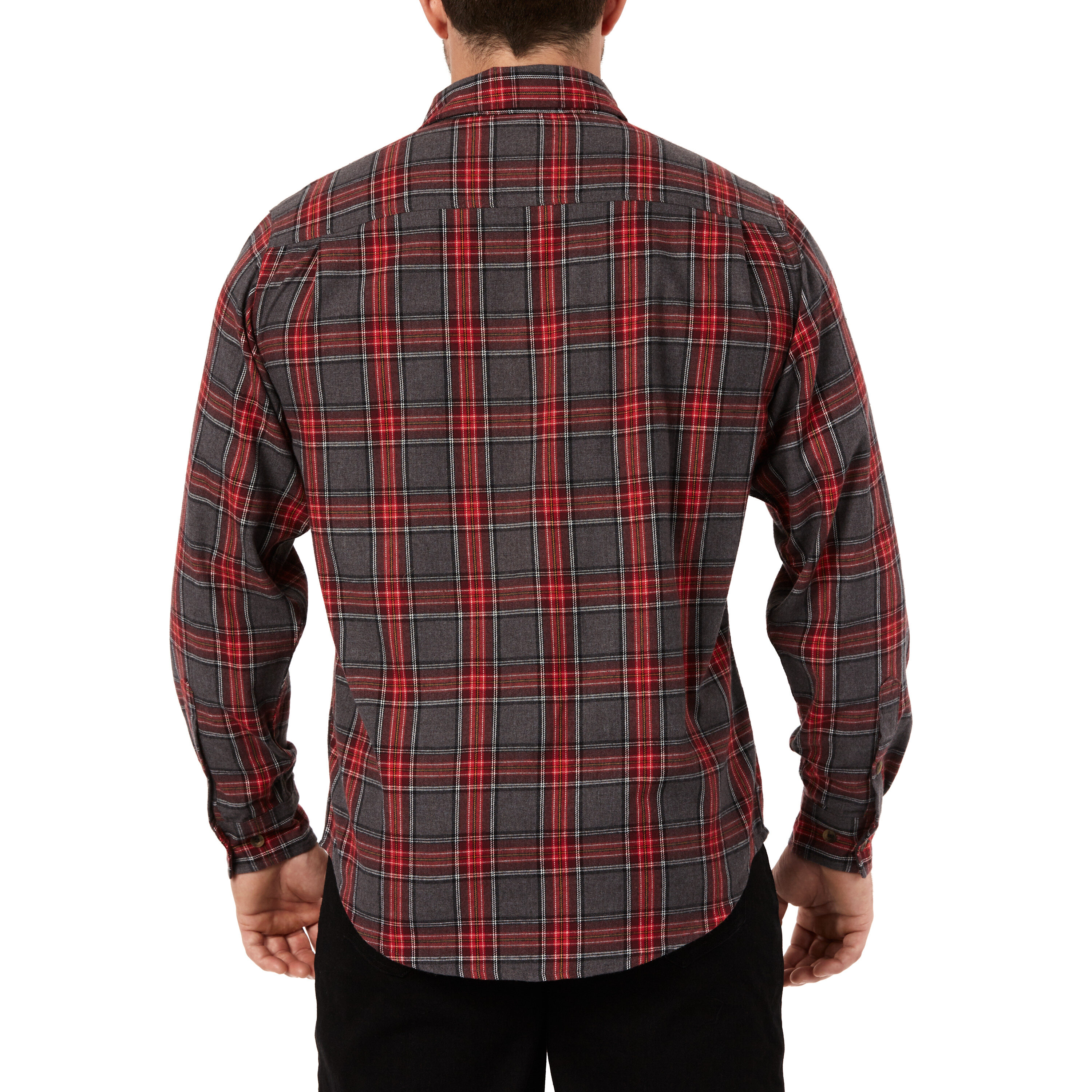 Camisa de cuadros rojos tejida de manga larga para hombre de Smith's Workwear (XL)