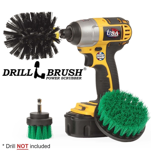 Cepillos de limpieza eléctricos giratorios Drillbrush para bañera, azulejos y ducha - S-G24KO-QC-DB