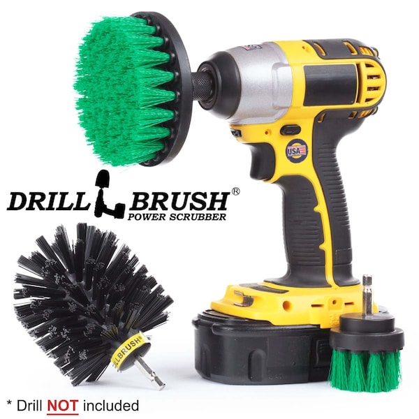 Cepillos de limpieza eléctricos giratorios Drillbrush para bañera, azulejos y ducha - S-G24KO-QC-DB