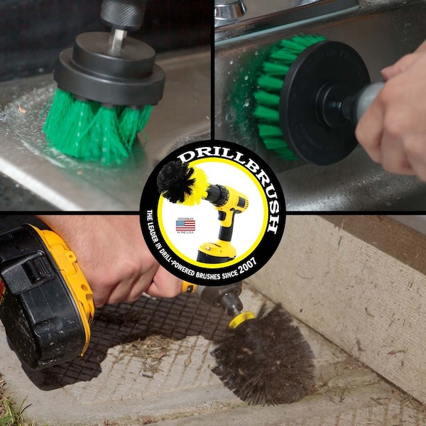 Cepillos de limpieza eléctricos giratorios Drillbrush para bañera, azulejos y ducha - S-G24KO-QC-DB