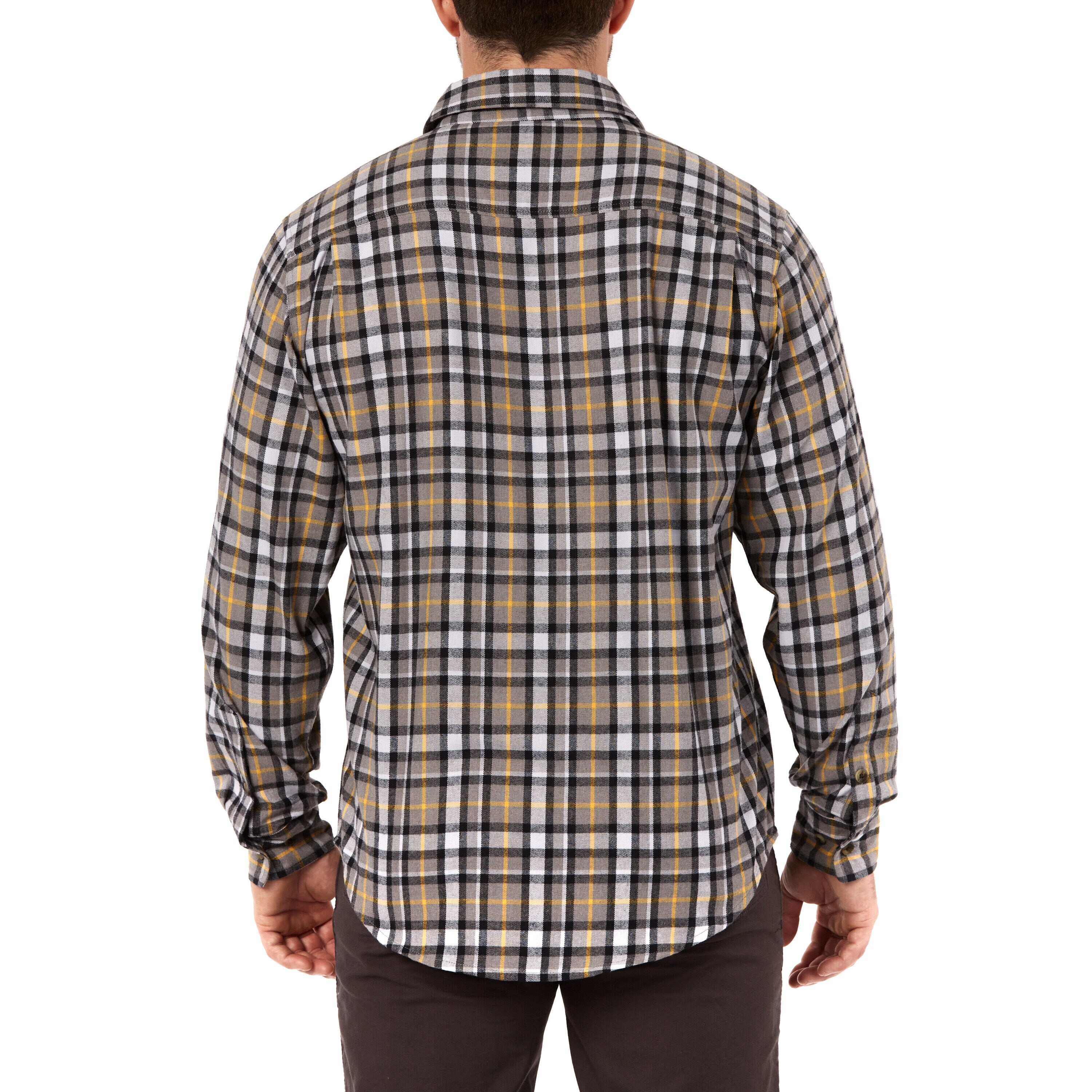 Camisa cuadriculada de manga larga en gris para hombre de Smith's Workwear (XL)