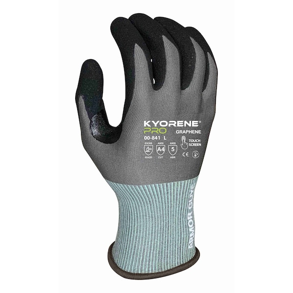 Guantes resistentes al corte Armor Guys, Nivel de corte A4, 18g, Gris/Negro/Verde, XXL - 00-841-XXL