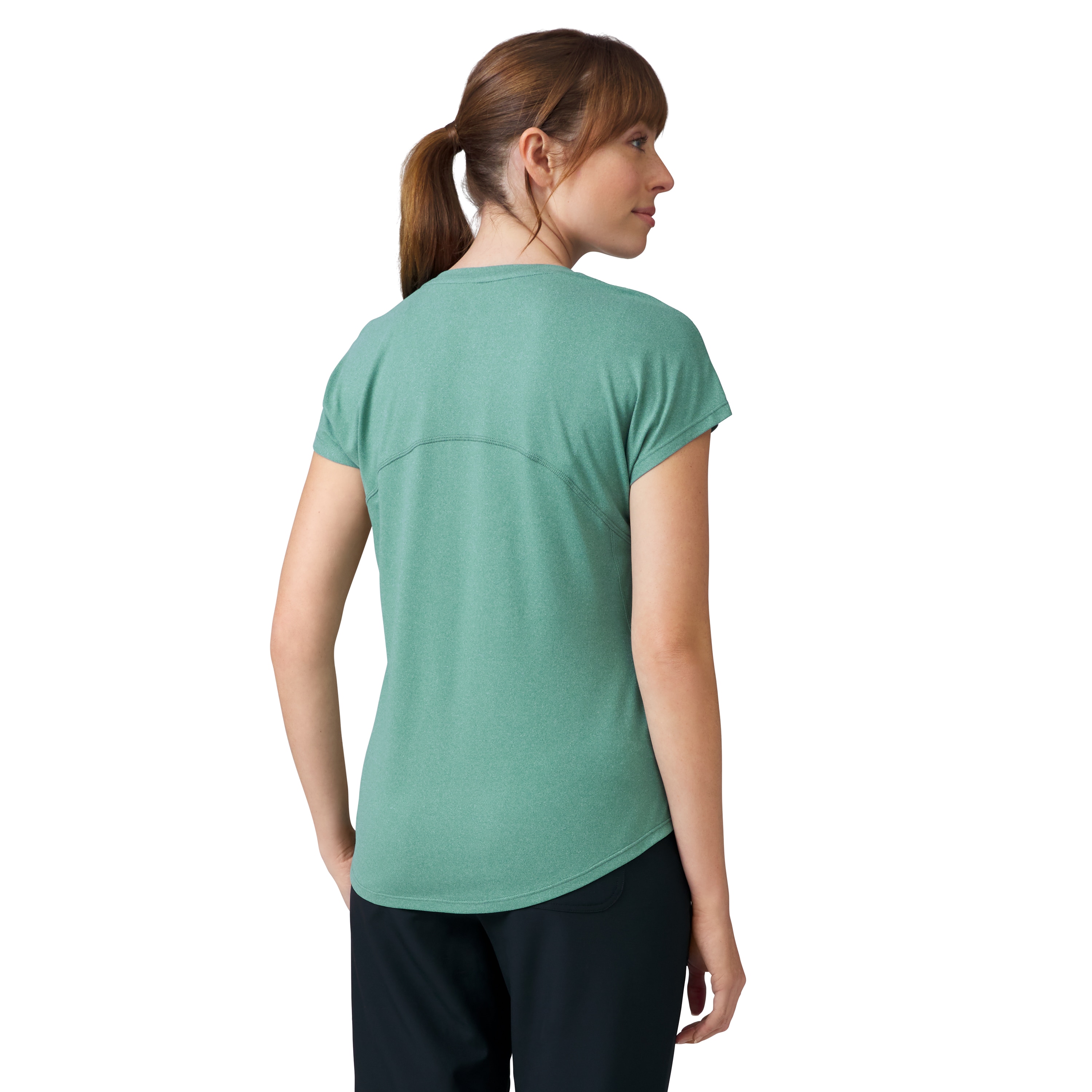 Playera de manga corta verde lisa de punto para mujer de Free Country (Talla Grande)