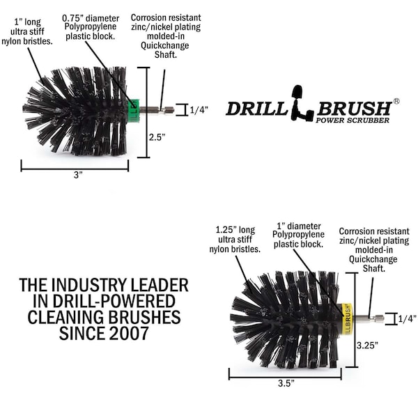 Cepillo para parrilla Drillbrush - Limpiador de parrilla - Accesorios para parrilla BBQ - Raspador de parrilla - K-S-MO-QC-DB