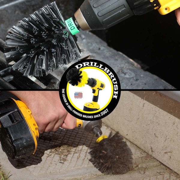 Cepillo para parrilla Drillbrush - Limpiador de parrilla - Accesorios para parrilla BBQ - Raspador de parrilla - K-S-MO-QC-DB