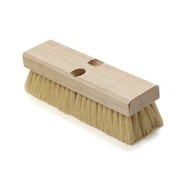 Cepillo para cubiertas Malish, 10 pulgadas, Tampico, blanco, cepillo de 10 pulgadas de largo, blanco, madera - 060610SP