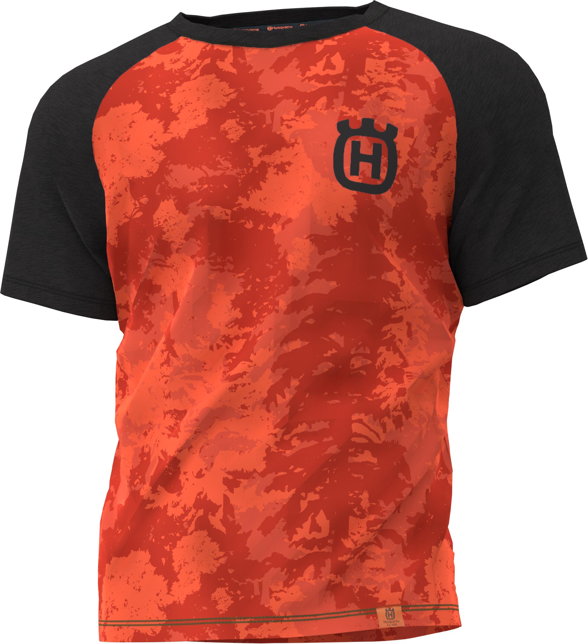 Playera de manga corta naranja de dos tonos para hombre Husqvarna (Talla mediana) 599410150