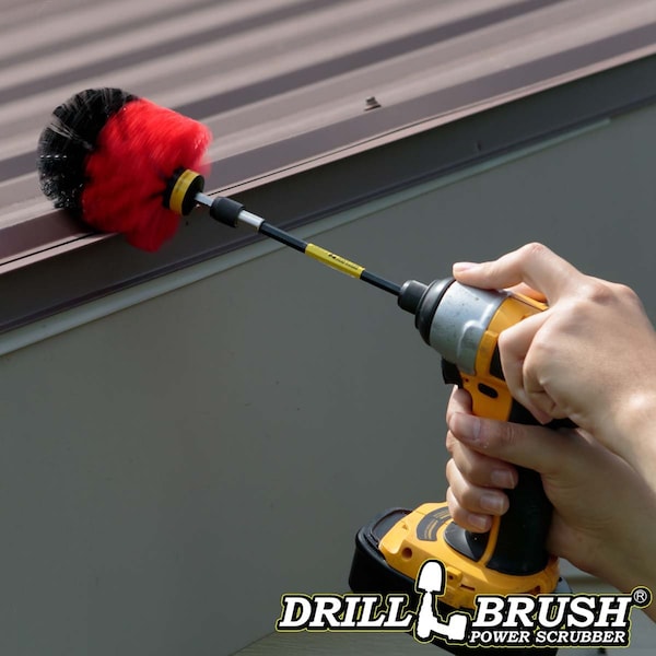 Cepillo para taladro Drillbrush Outdoor - Suministros de Limpieza - Cepillo para Taladro - Jardín - Patio - Removedor de Moho - O-R-5X-QC-DB