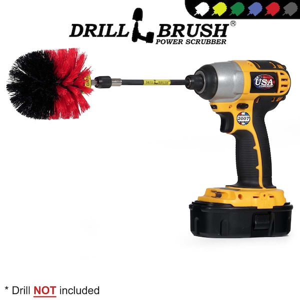 Cepillo para taladro Drillbrush Outdoor - Suministros de Limpieza - Cepillo para Taladro - Jardín - Patio - Removedor de Moho - O-R-5X-QC-DB