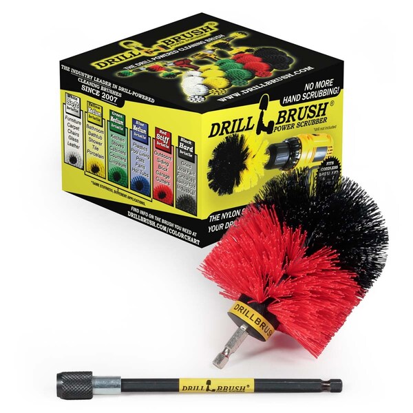 Cepillo para taladro Drillbrush Outdoor - Suministros de Limpieza - Cepillo para Taladro - Jardín - Patio - Removedor de Moho - O-R-5X-QC-DB