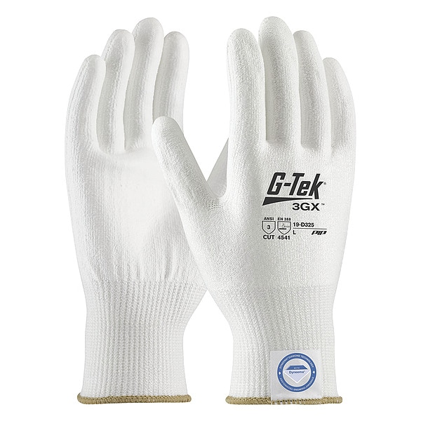 ¡Guante resistente a cortes Pip, nivel de corte A3, 13 ga, blanco, S - 19-D325/S!