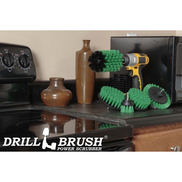 Cepillo Eléctrico de Perforadora Drill Brush Power Scrubber de Useful Products 5 pulgadas de ancho y 7 pulgadas de largo, color verde - G-S-E542J-QC-DB